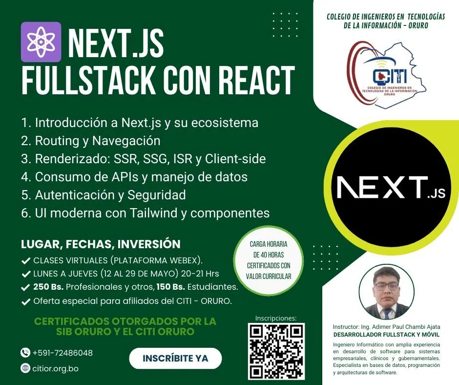 CURSOS TALLER DE DESARROLLO WEB Y APPS MODERNAS