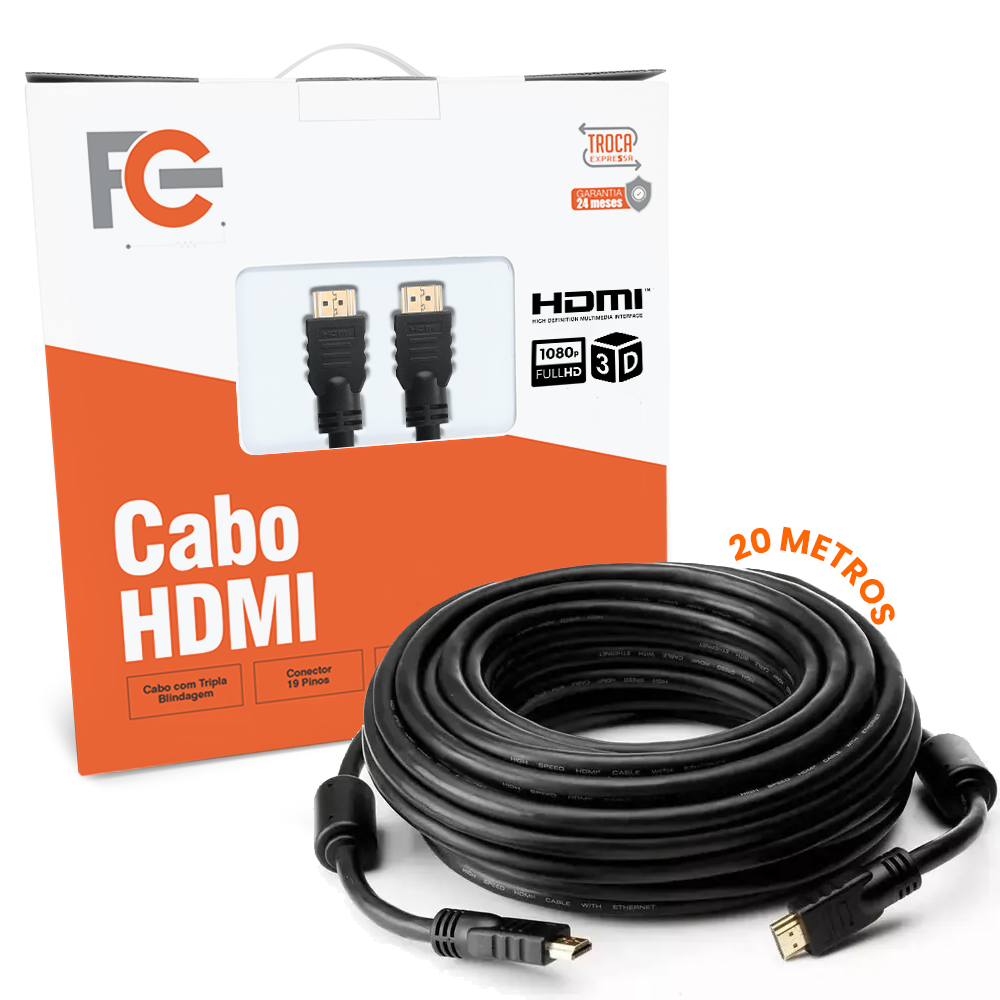 Cabo HDMI Full HD 3D 20 Metros - FCCB004