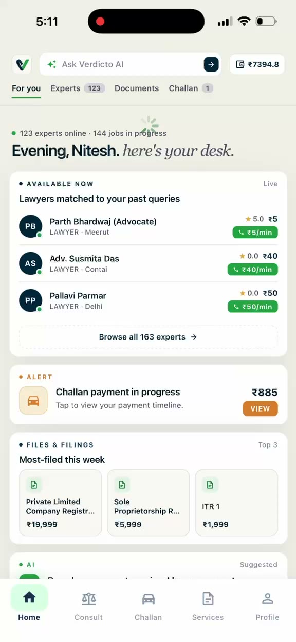 Verdicto — app preview