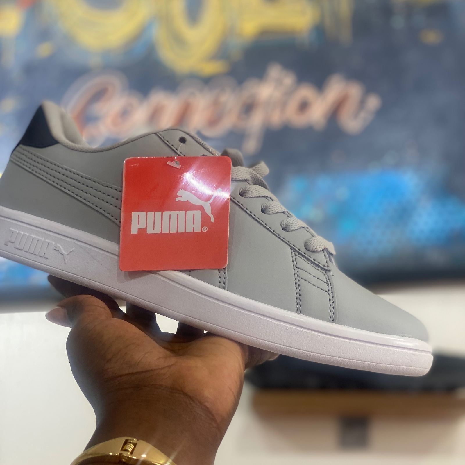Puma Smash V2 Gray Casual Sneakers - Image 1