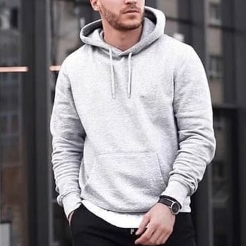Men's Light Grey Pullover Hoodie - Image 1