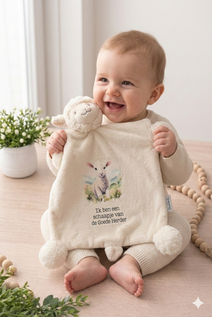 Knuffeldoekje 'schaapje van de Goede Herder'