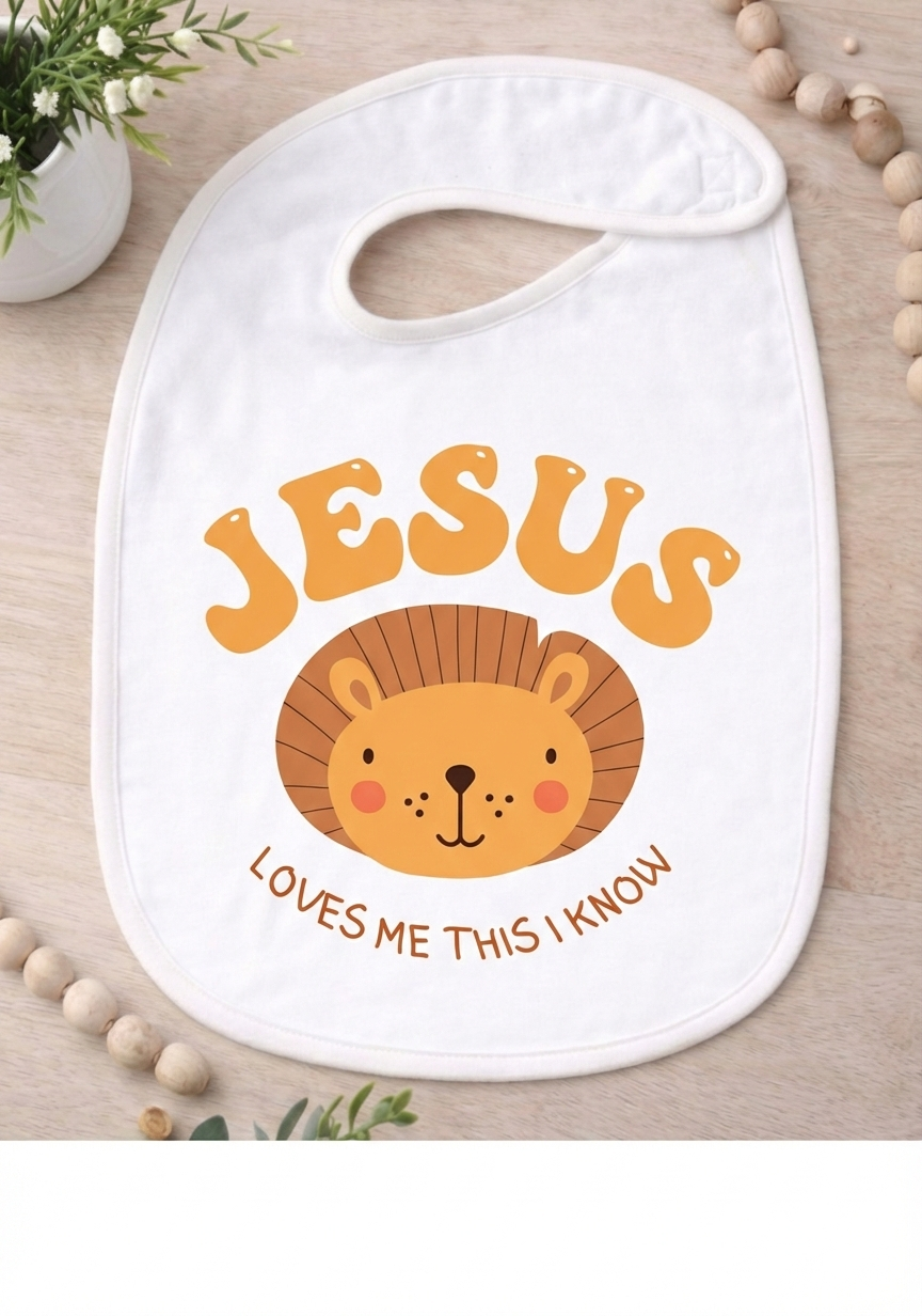 Slabbetje 'Jesus loves me this i know'