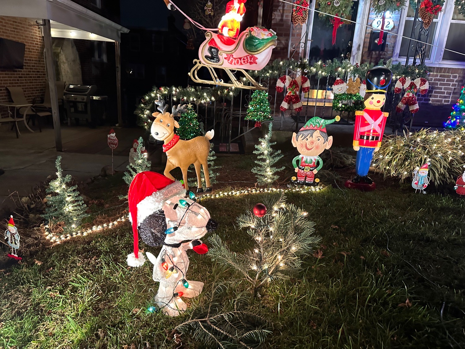 Rudolph in Flight, Christmas lights in Drexel Hill, PA (photo 4)