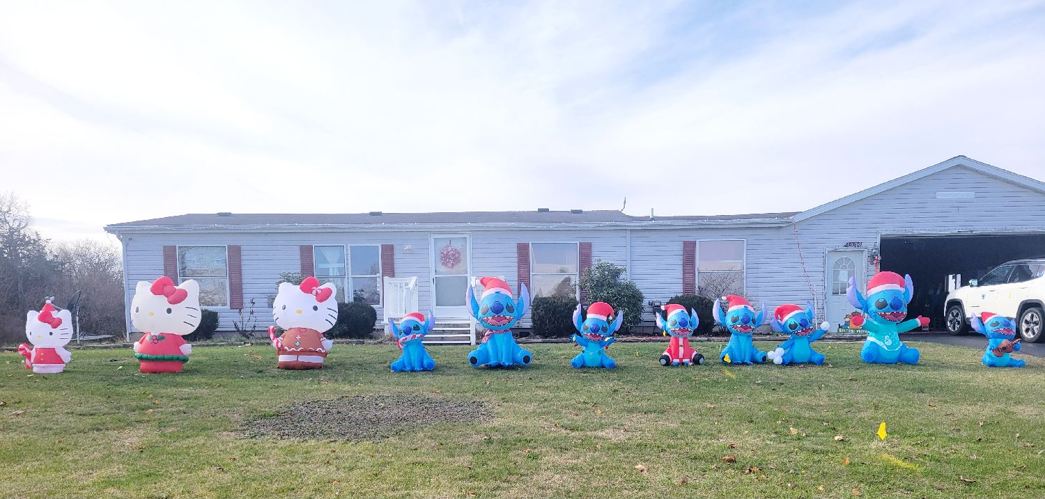 The Stitch inflatable house, Christmas lights in Stockbridge, MI (photo 1)