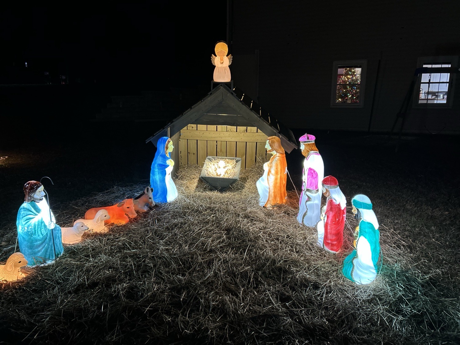 nativity scene With Other Blowups, Christmas lights in Hoschton, GA (photo 1)