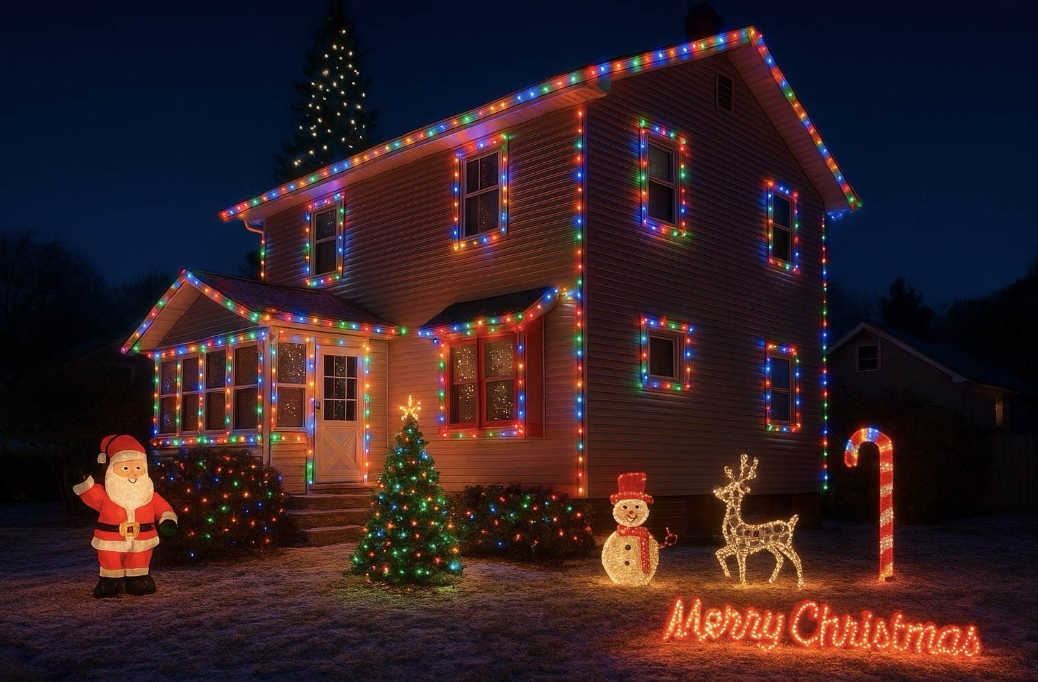 Old Packard Manor, Christmas lights in Fort Wayne, IN (photo 1)