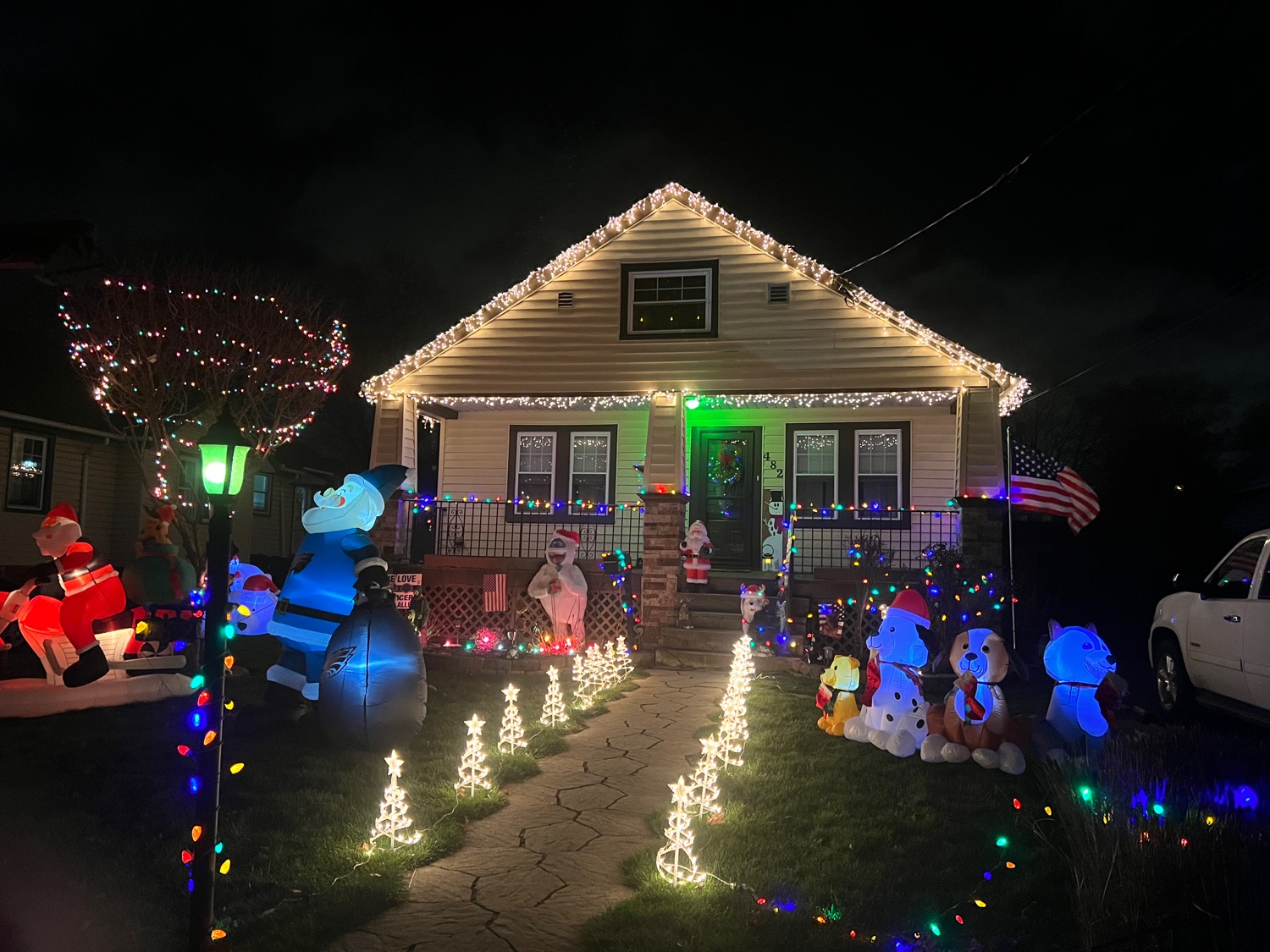 Let”s go Eagles, Christmas lights in Hatboro, PA (photo 1)