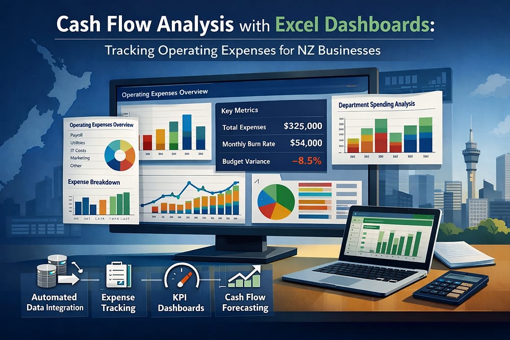 Cash Flow Analysis with Excel Dashboards: Tracking Operating Expenses for NZ Businesses