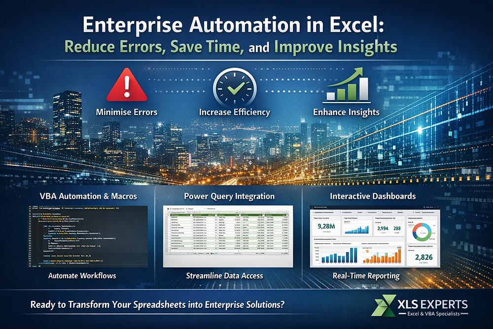 Enterprise Automation in Excel: Reduce Errors, Save Time, and Improve Insights