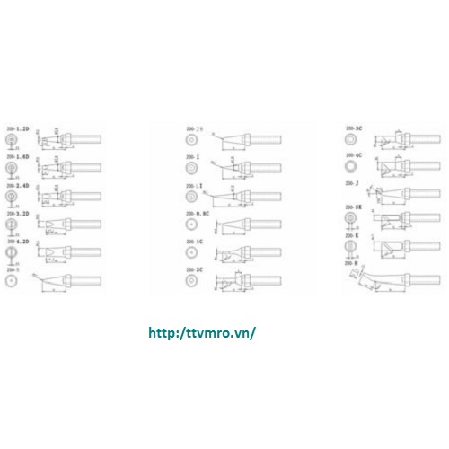 Mũi hàn sử dụng cho Quick 203D và 376D