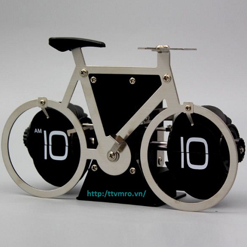Đồng hồ lá lật hình xe đạp