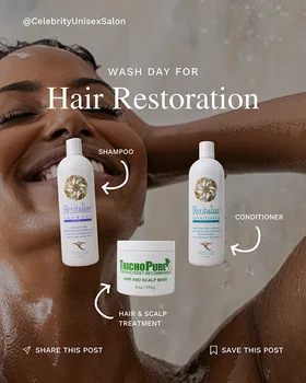 Social graphic: wash day hair restoration.