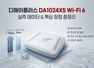 엑스파워_디에이플러스사의 DA1024X5 Wi-Fi 6의 실측 데이터와 장점정리