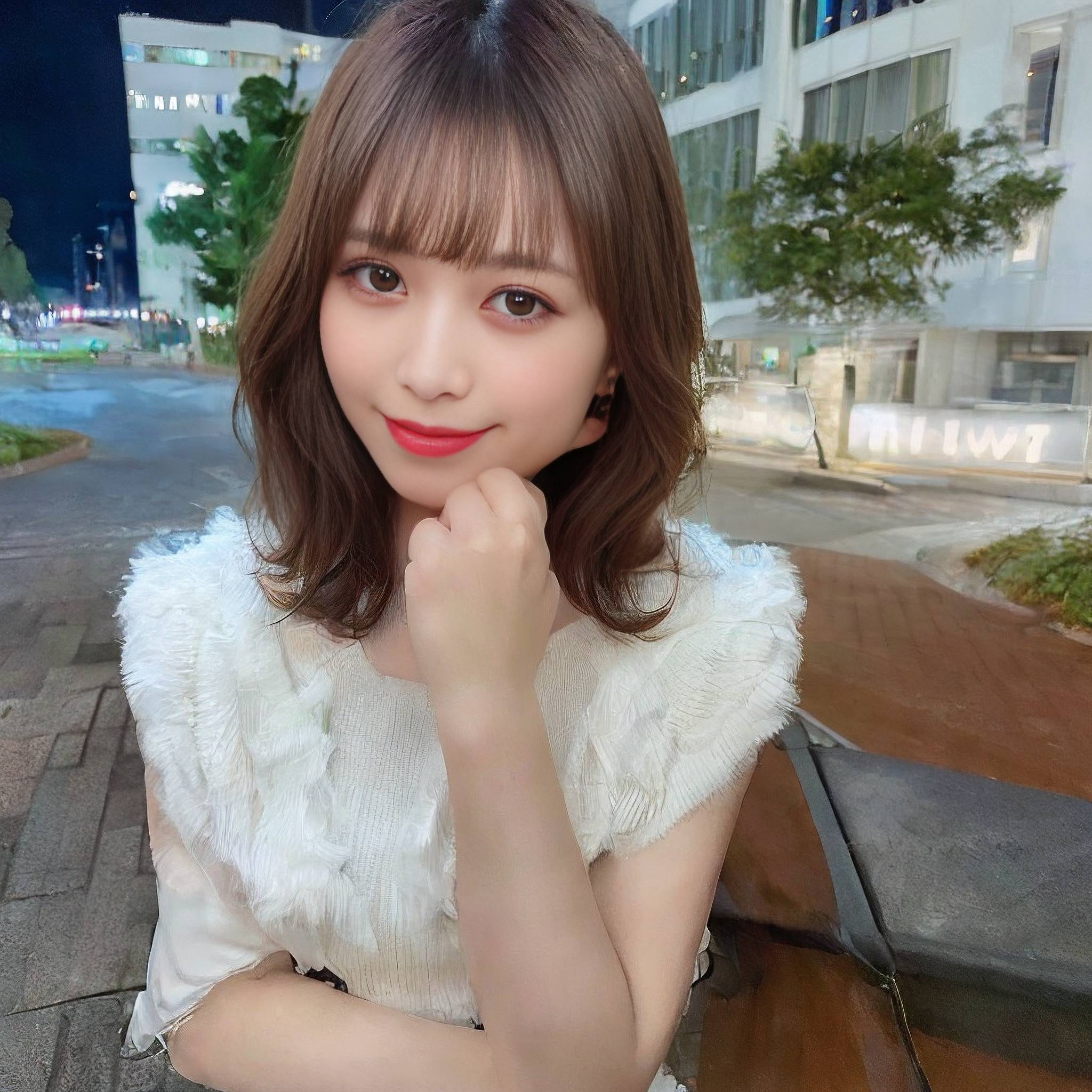 a young girl is posing for a picture 