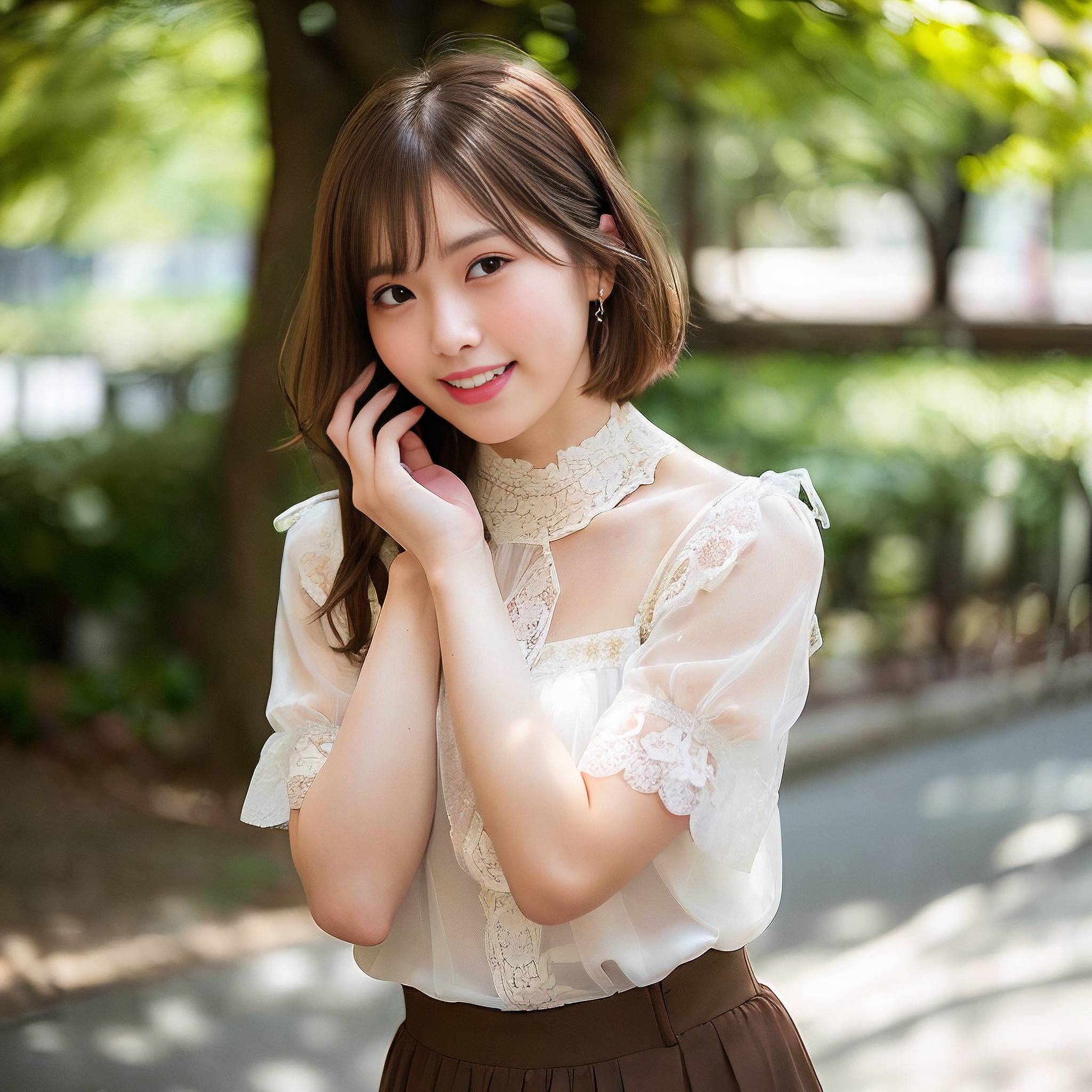 a young woman is talking on her cell phone 