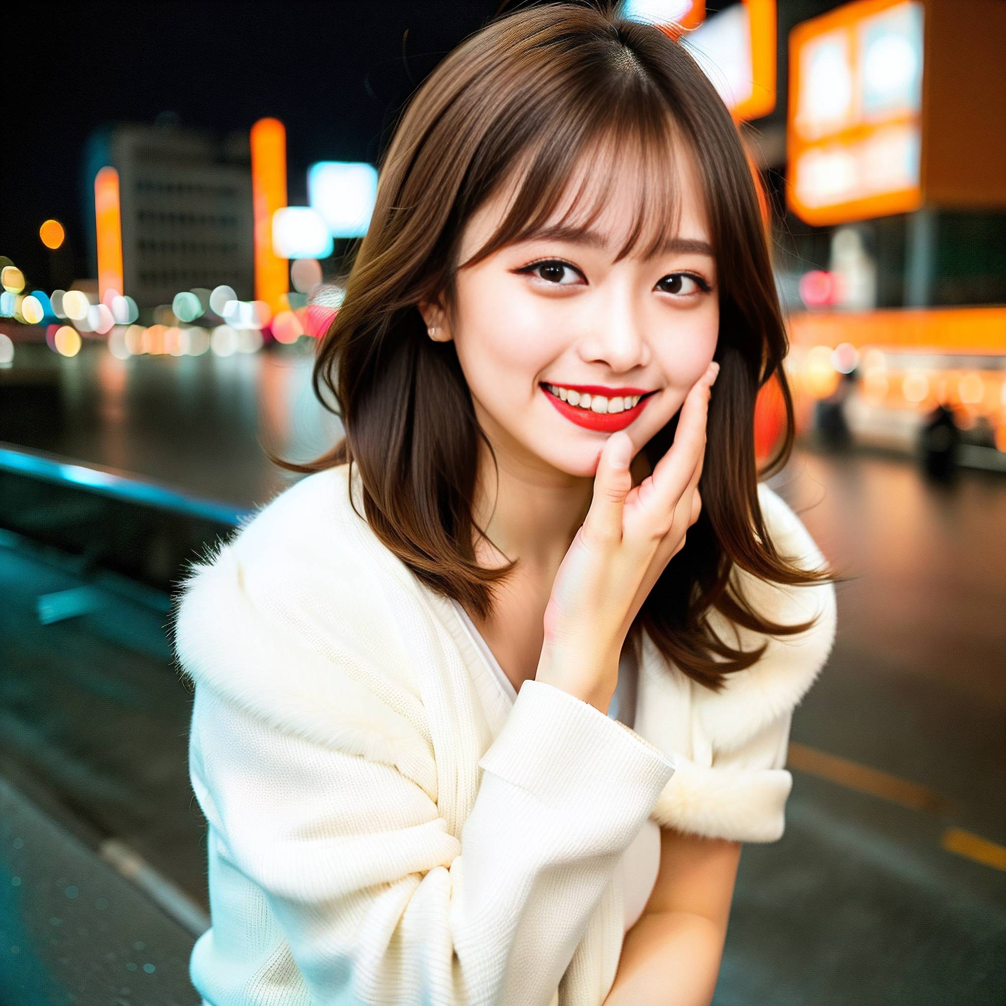 a woman smiles as she holds a cell phone to her ear 
