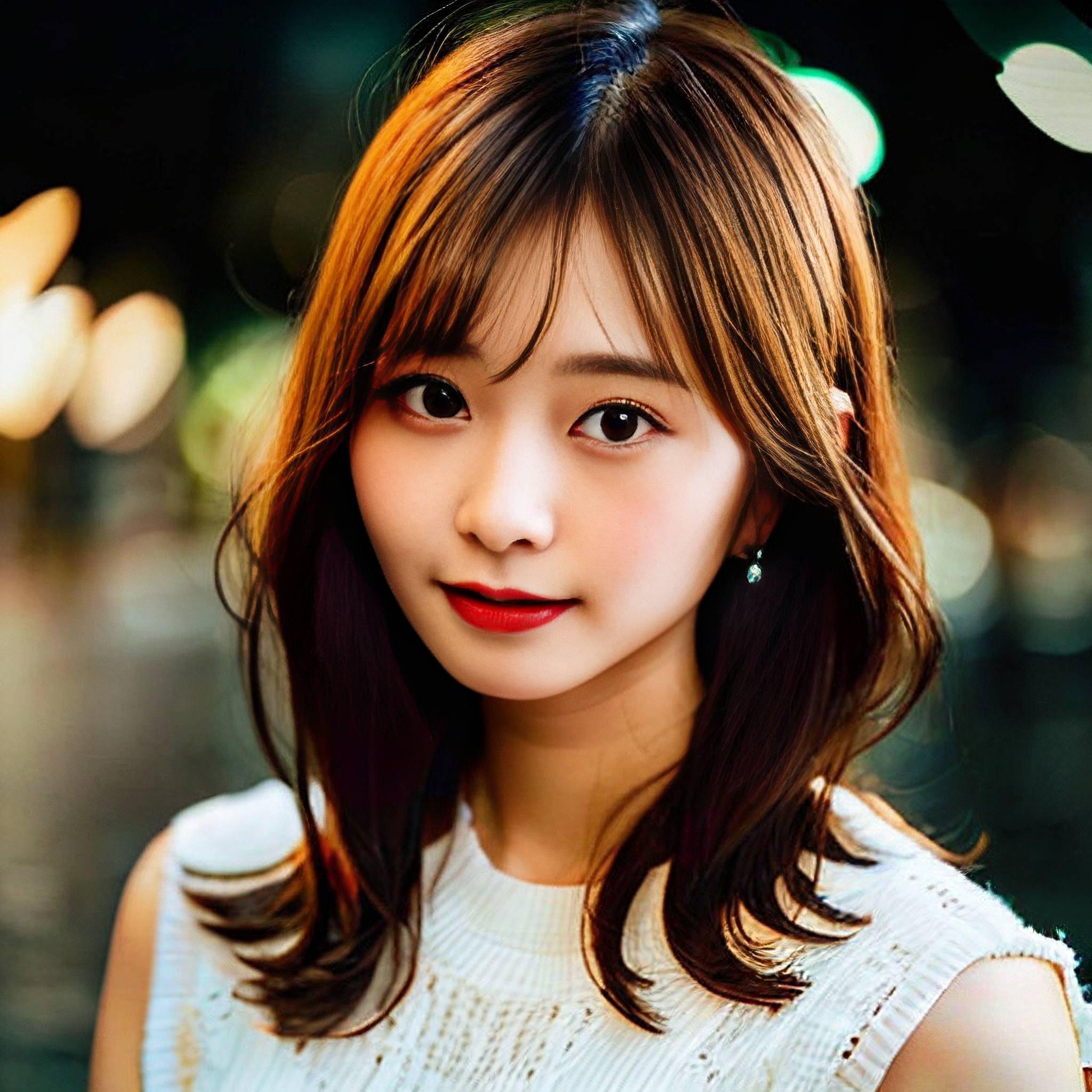 a beautiful young woman sitting on a sidewalk 