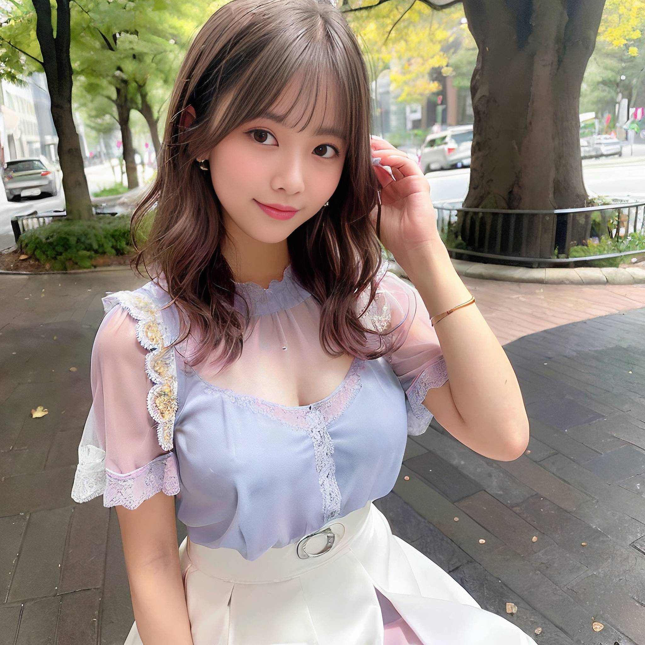 a young girl in a pink dress is holding a cell phone 