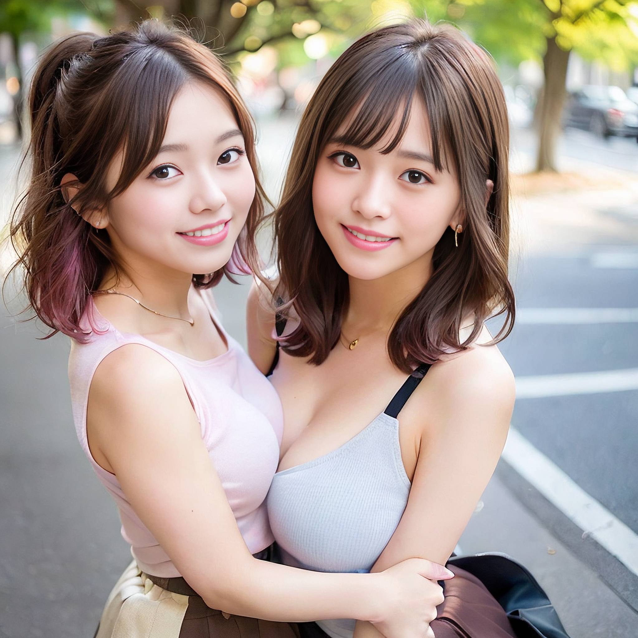 a woman and a young girl posing for a picture 