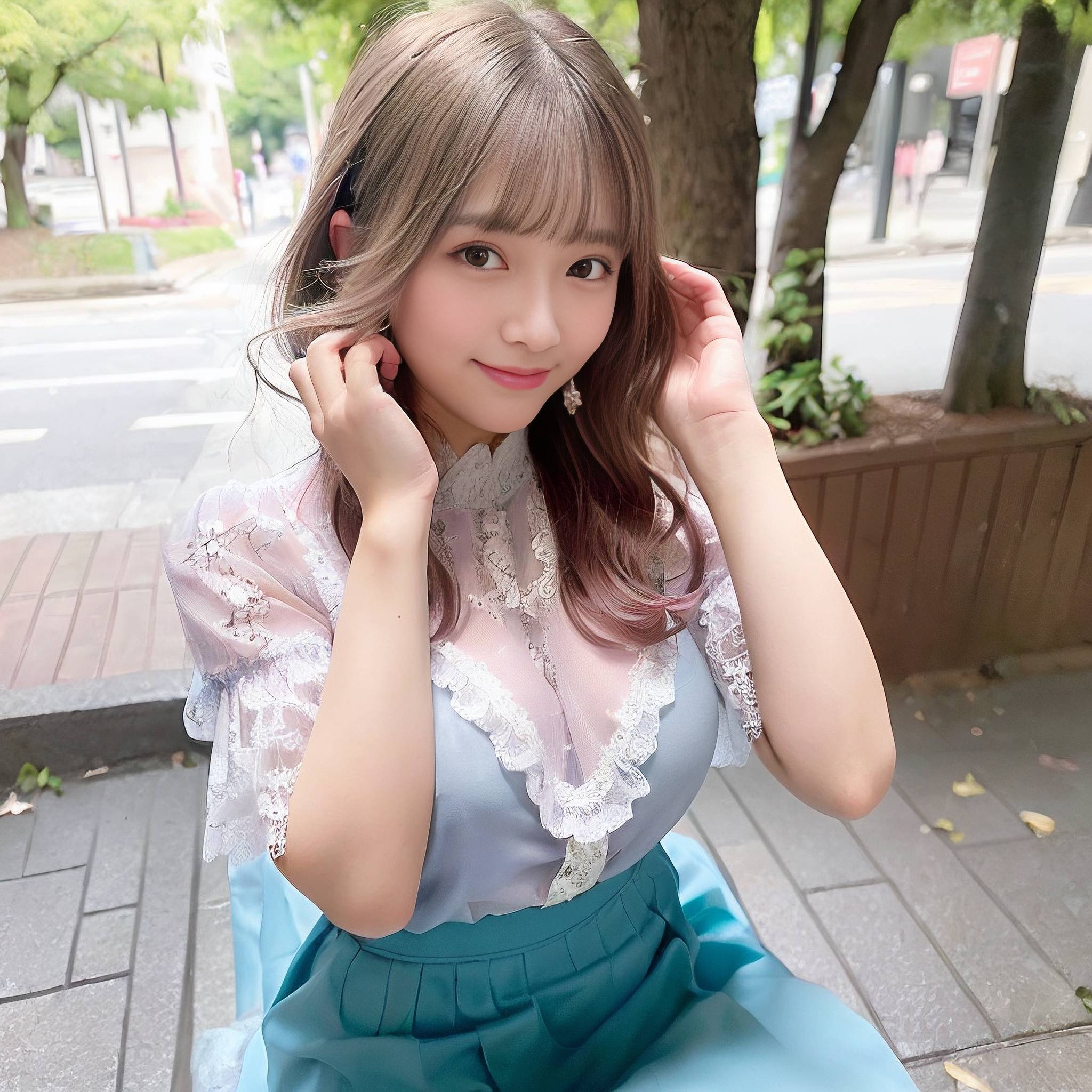 a young woman is talking on a cell phone 