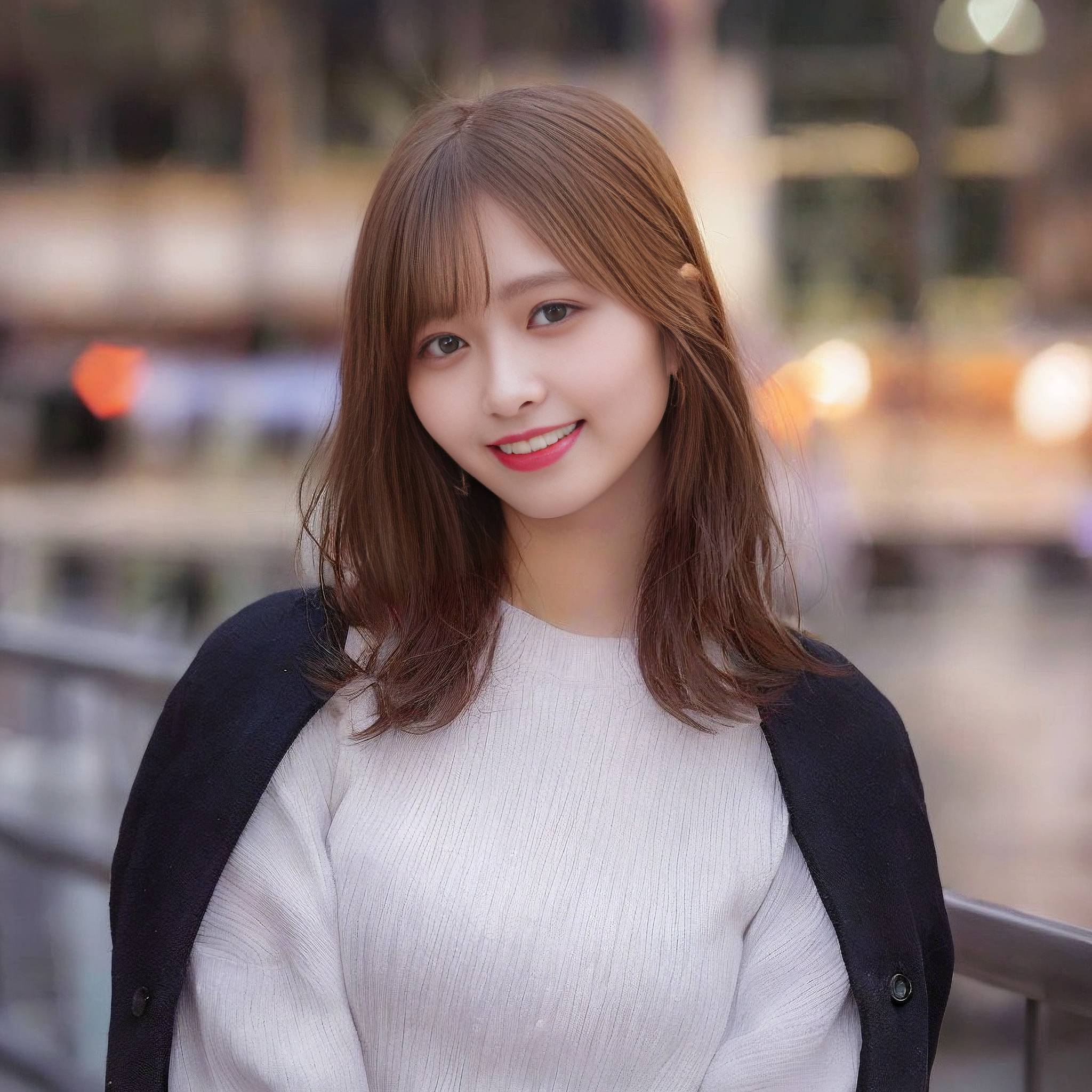 a woman in a white shirt and black pants posing for a picture 