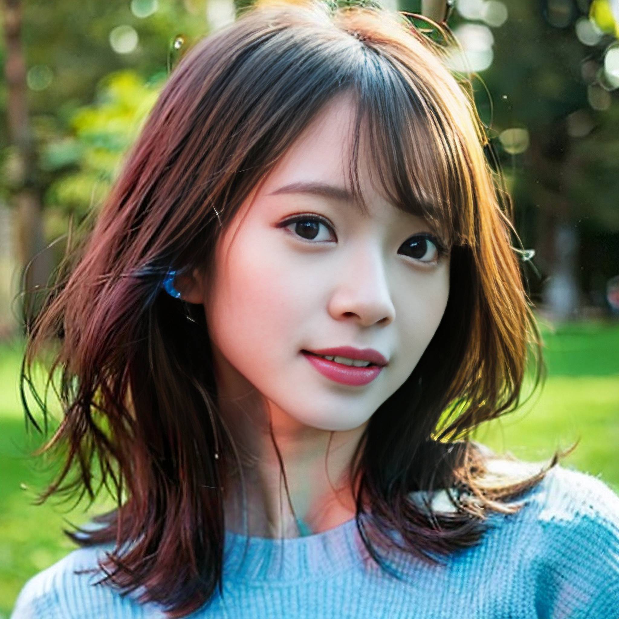 a woman is smiling and talking on a cell phone 