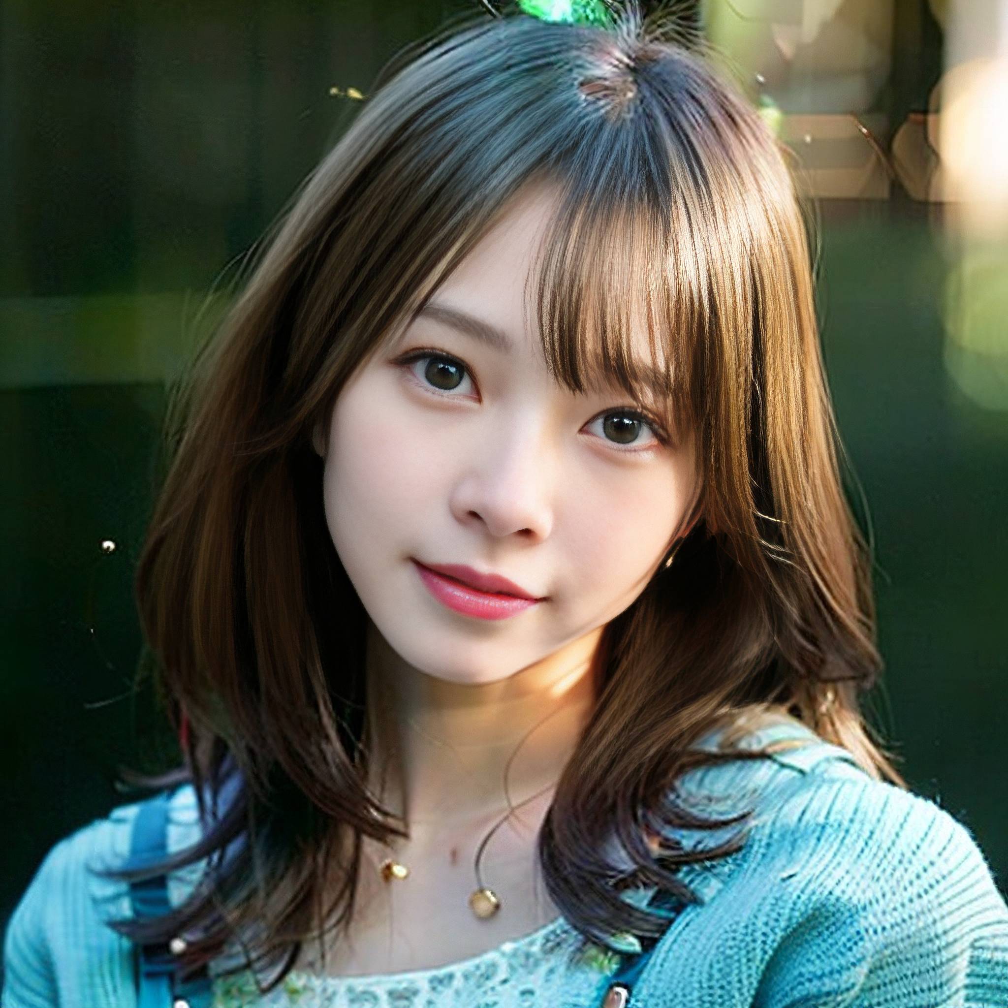 a young woman is smiling while holding a white object 