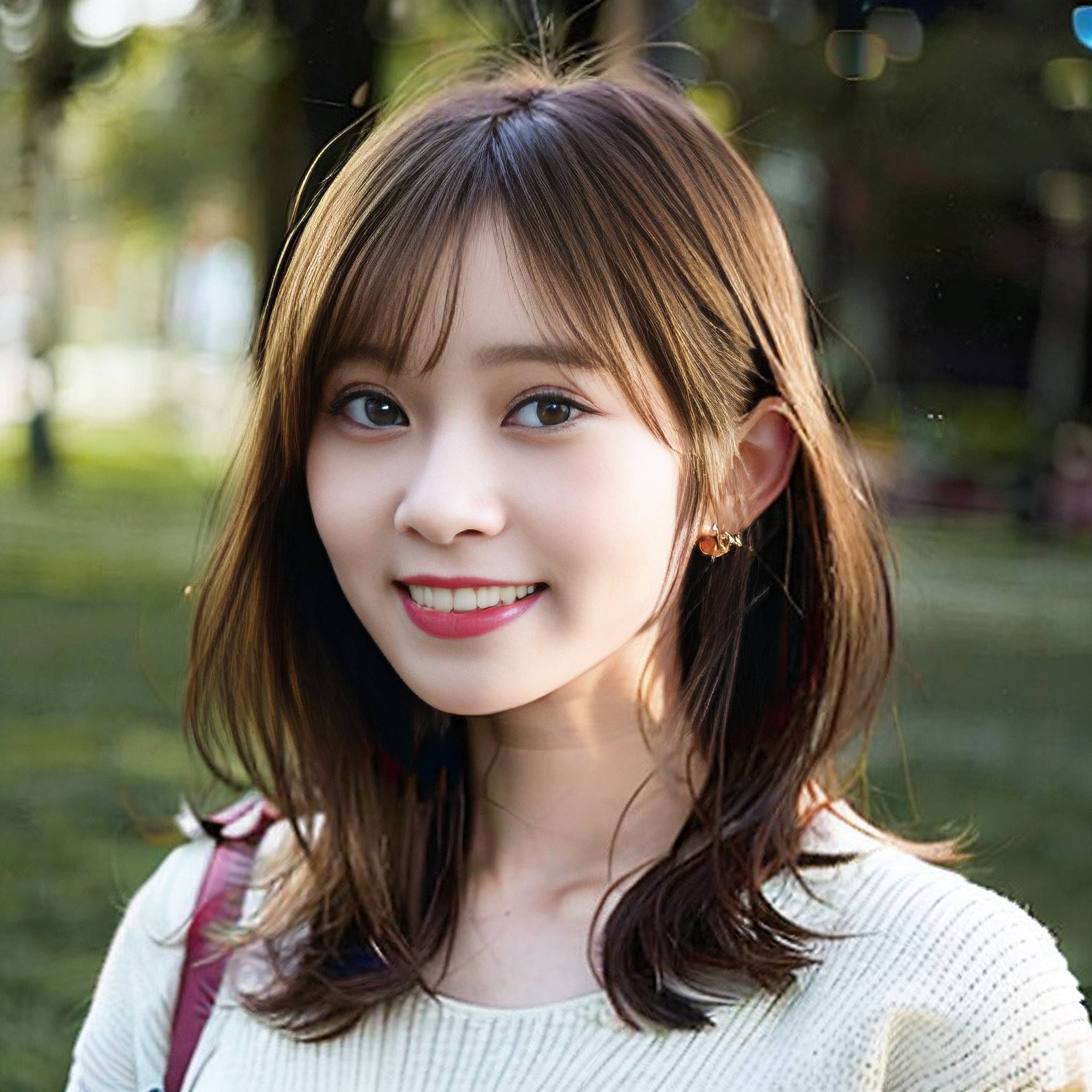 a young girl smiles as she poses for a picture 