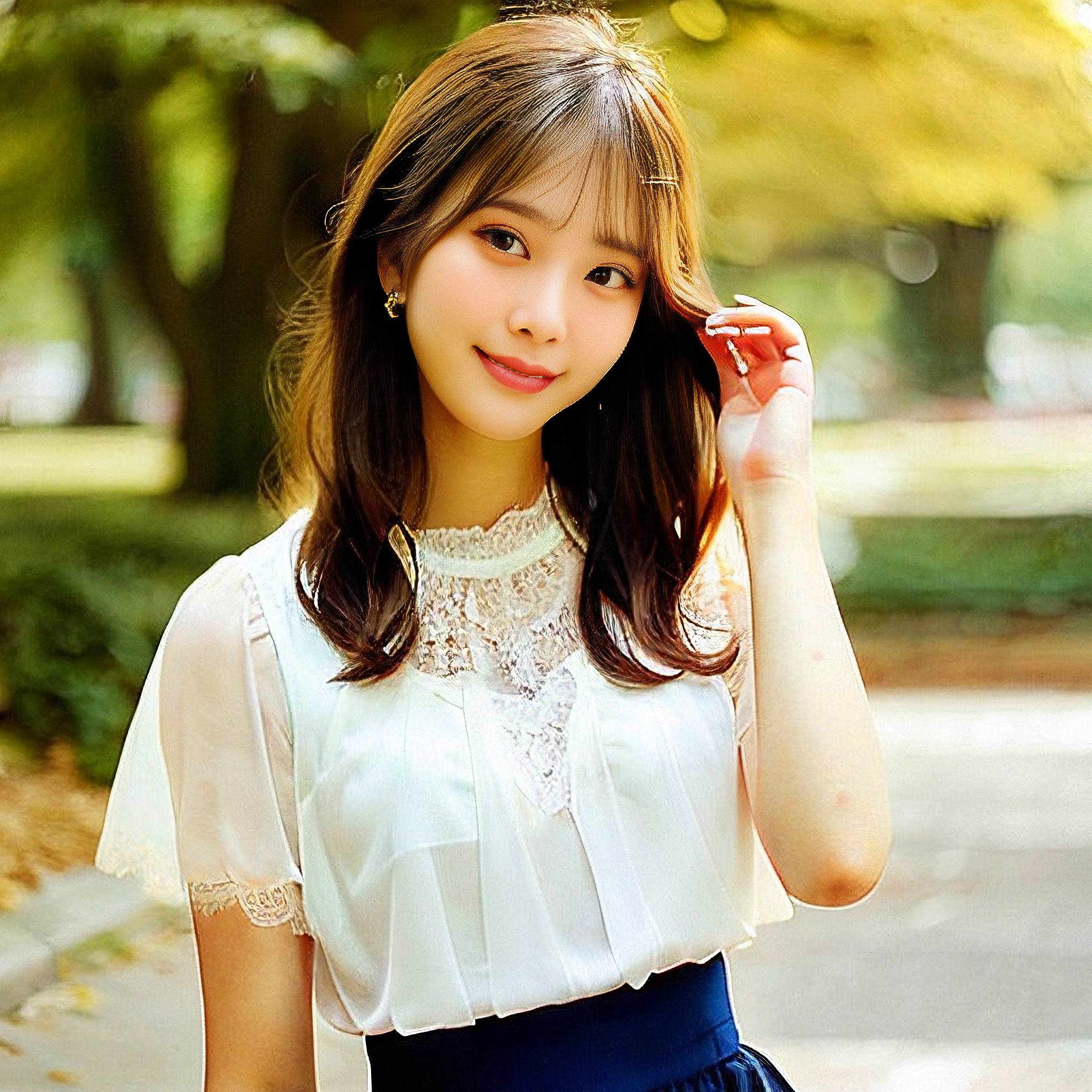 a young woman is posing for a picture 