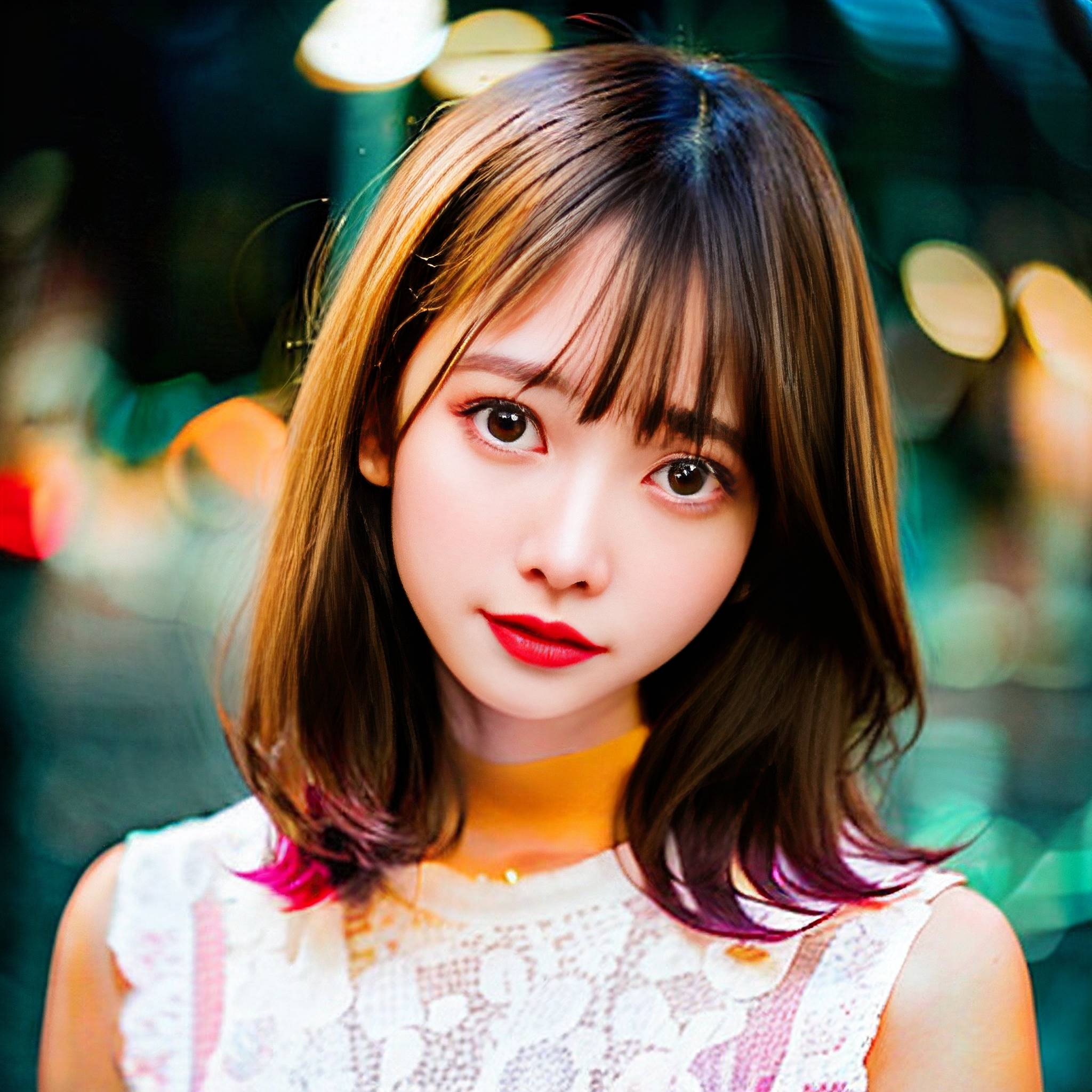 a young woman is smiling and holding a white object 