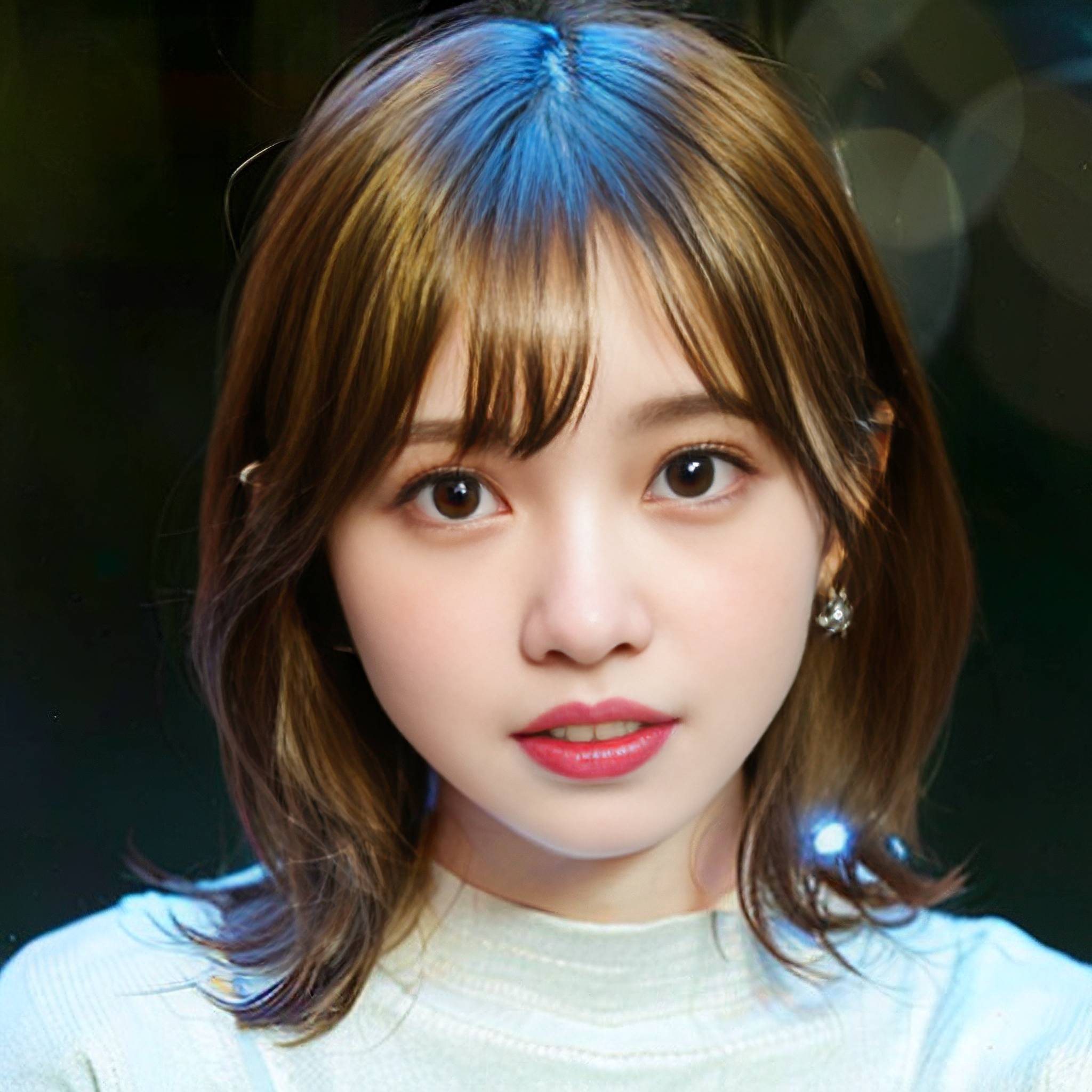 a young girl with long hair is smiling 