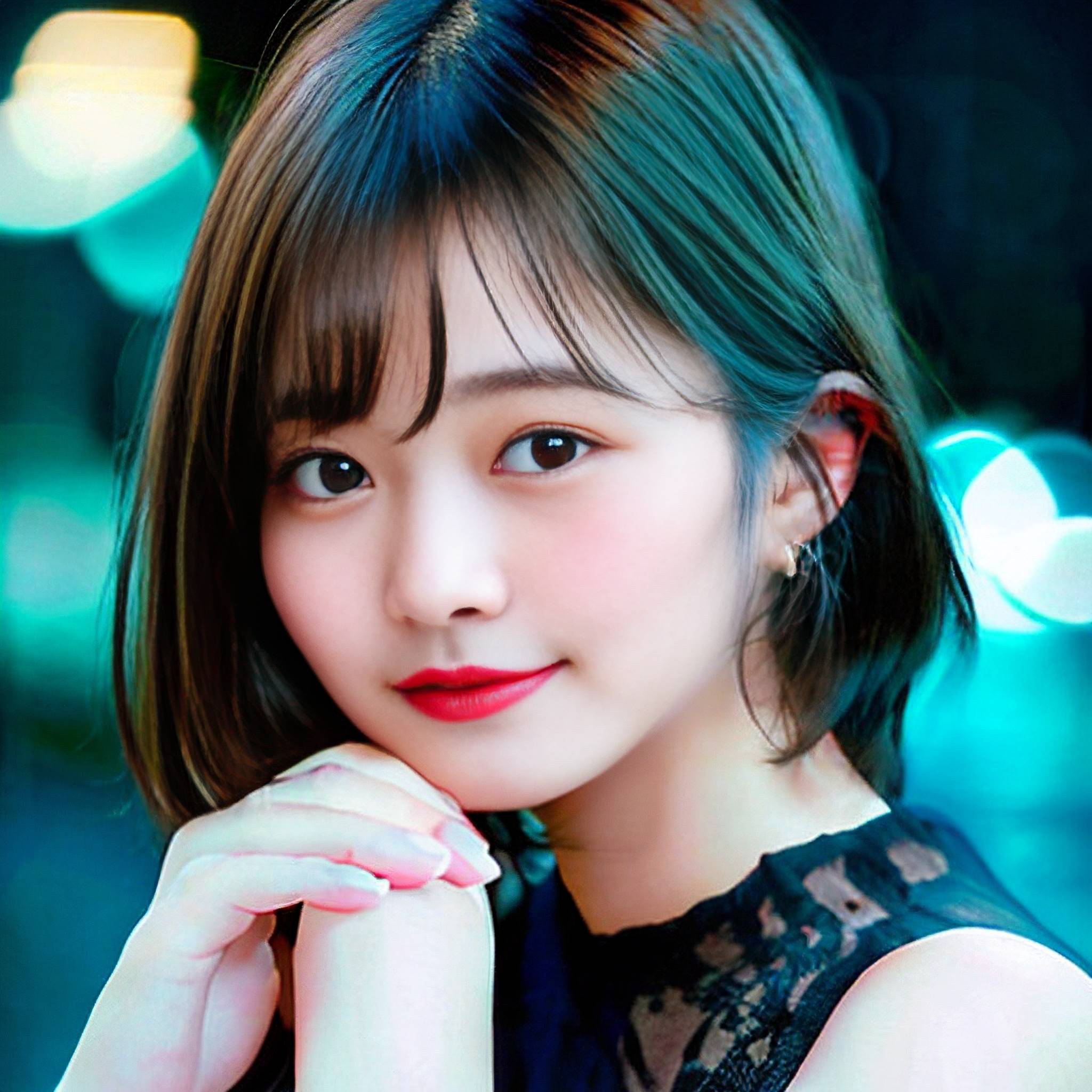 a young woman is looking at her cell phone 