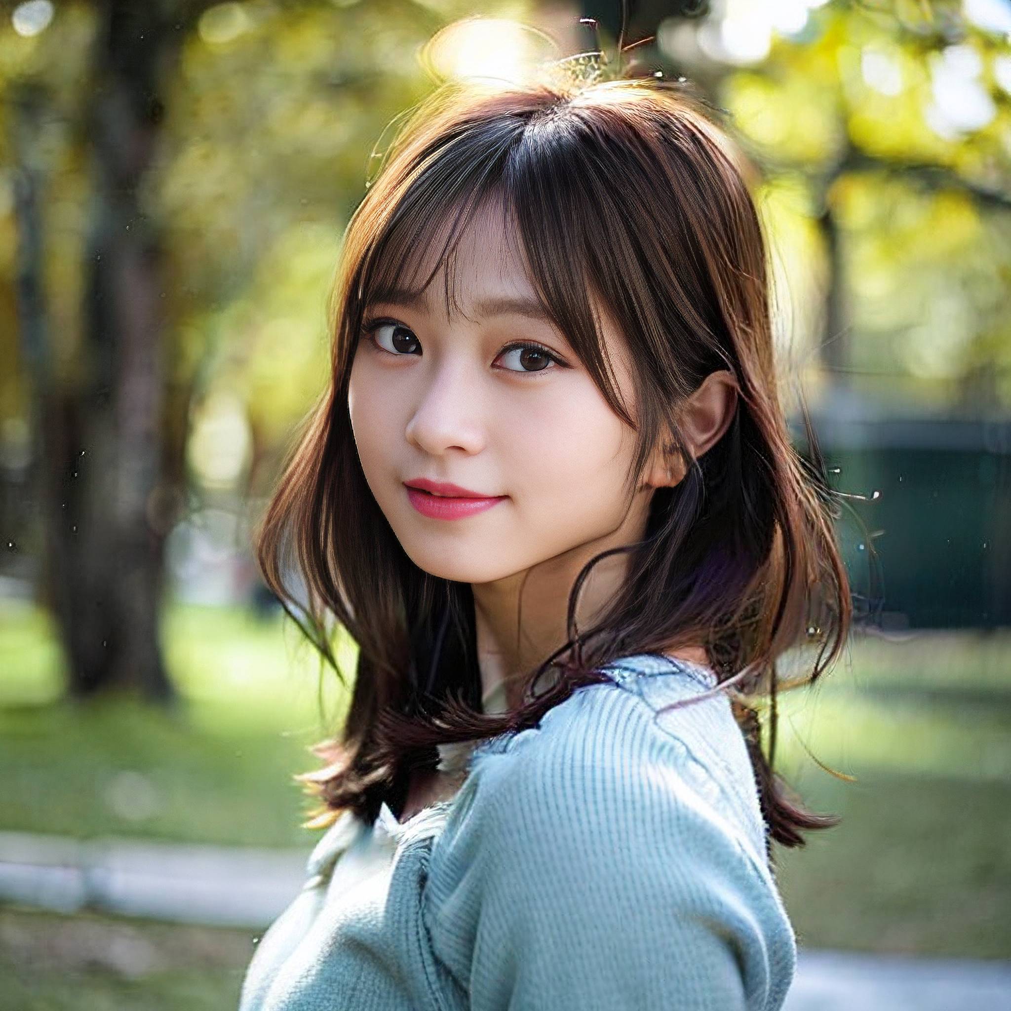 a young girl smiles as she poses for a picture 
