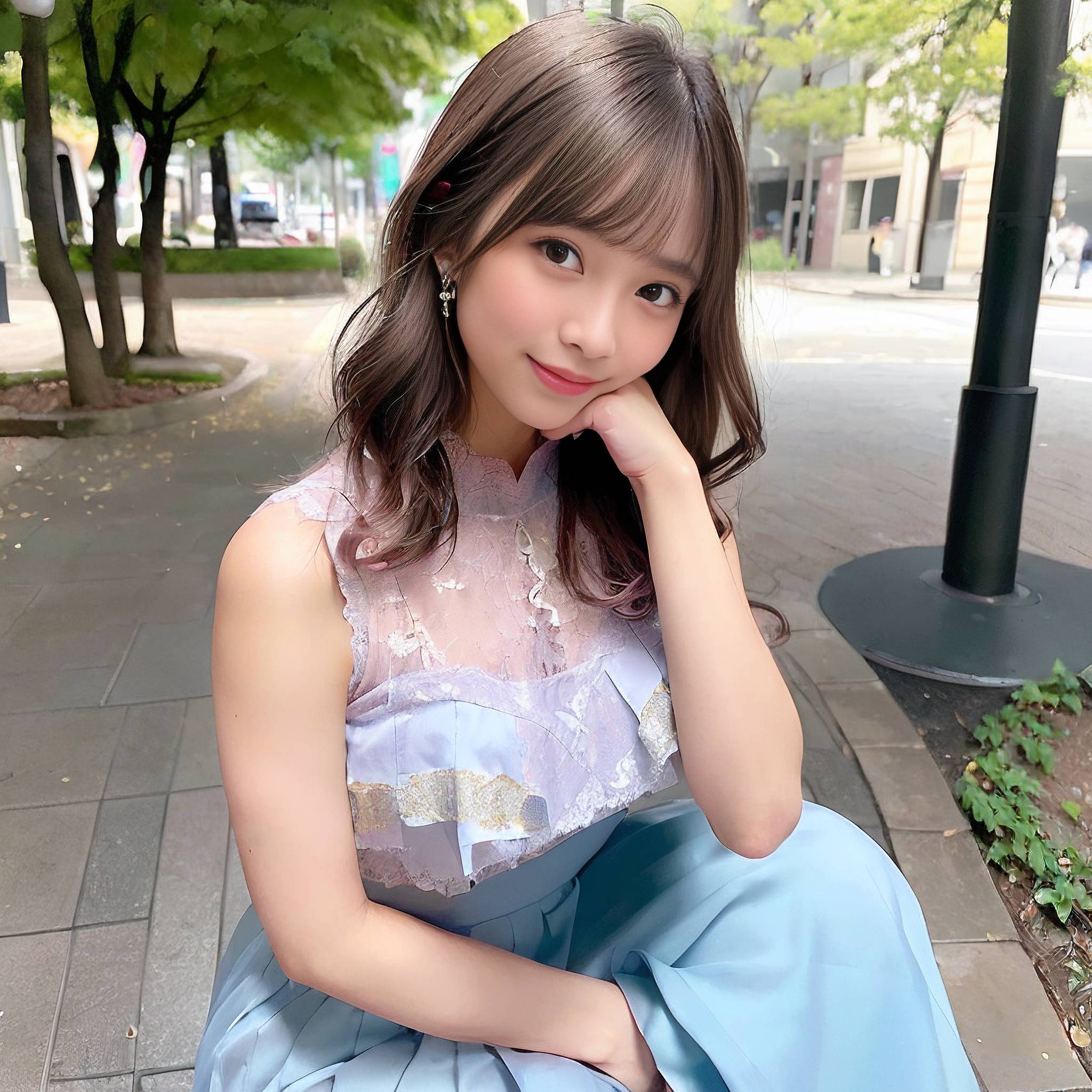 a girl sitting on a park bench talking on a cell phone 