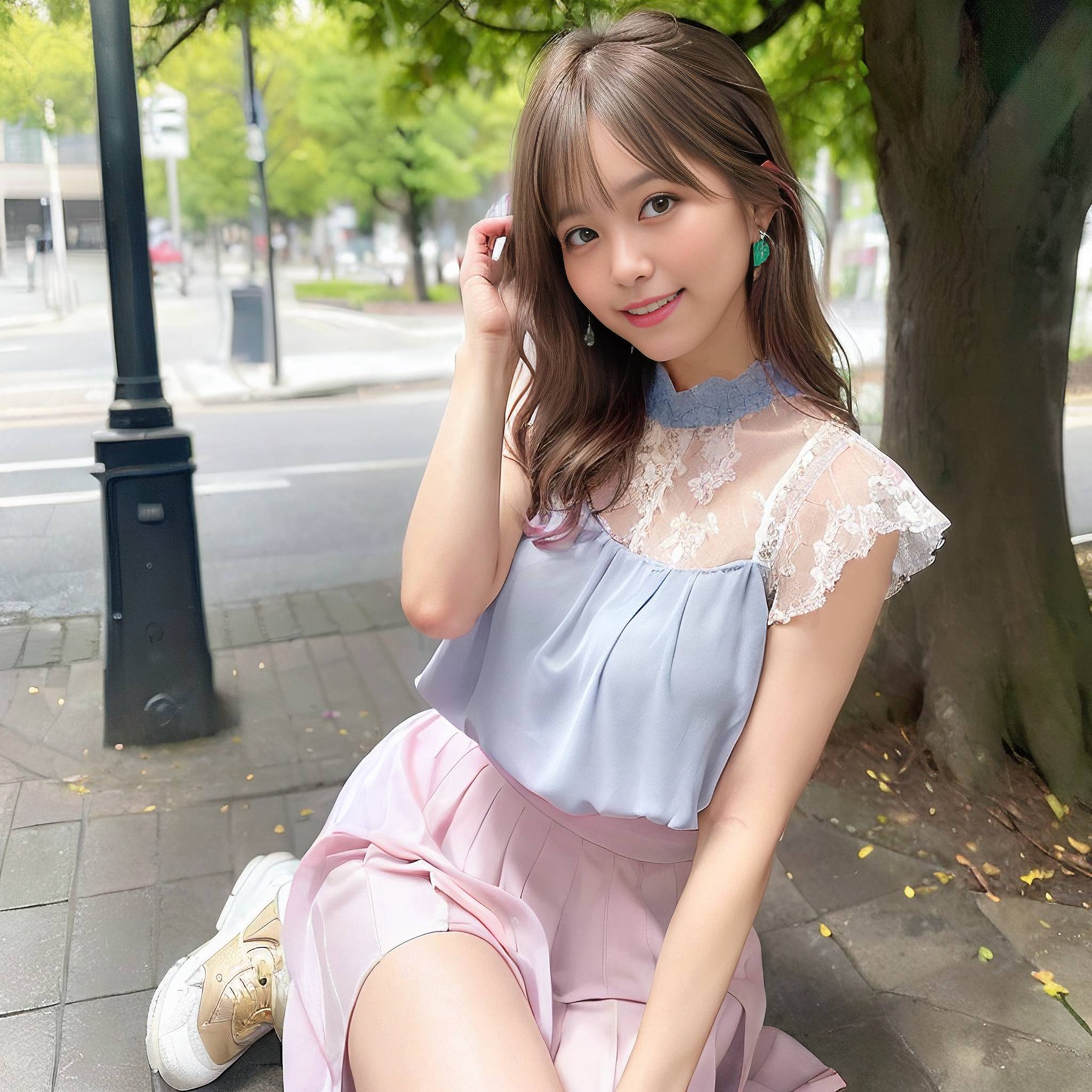 a woman in a pink dress is talking on a cell phone 