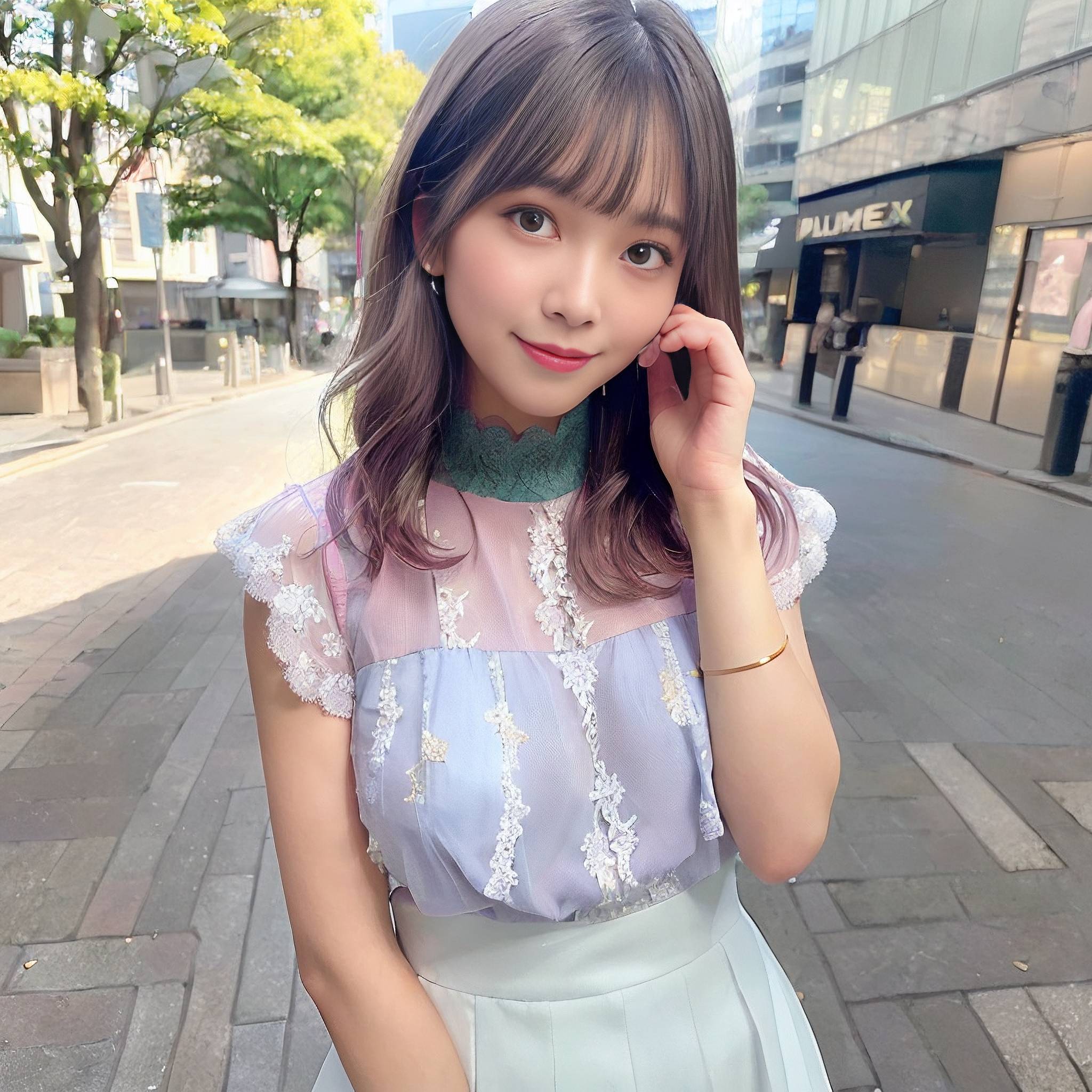a young girl in a pink dress talking on a cell phone 
