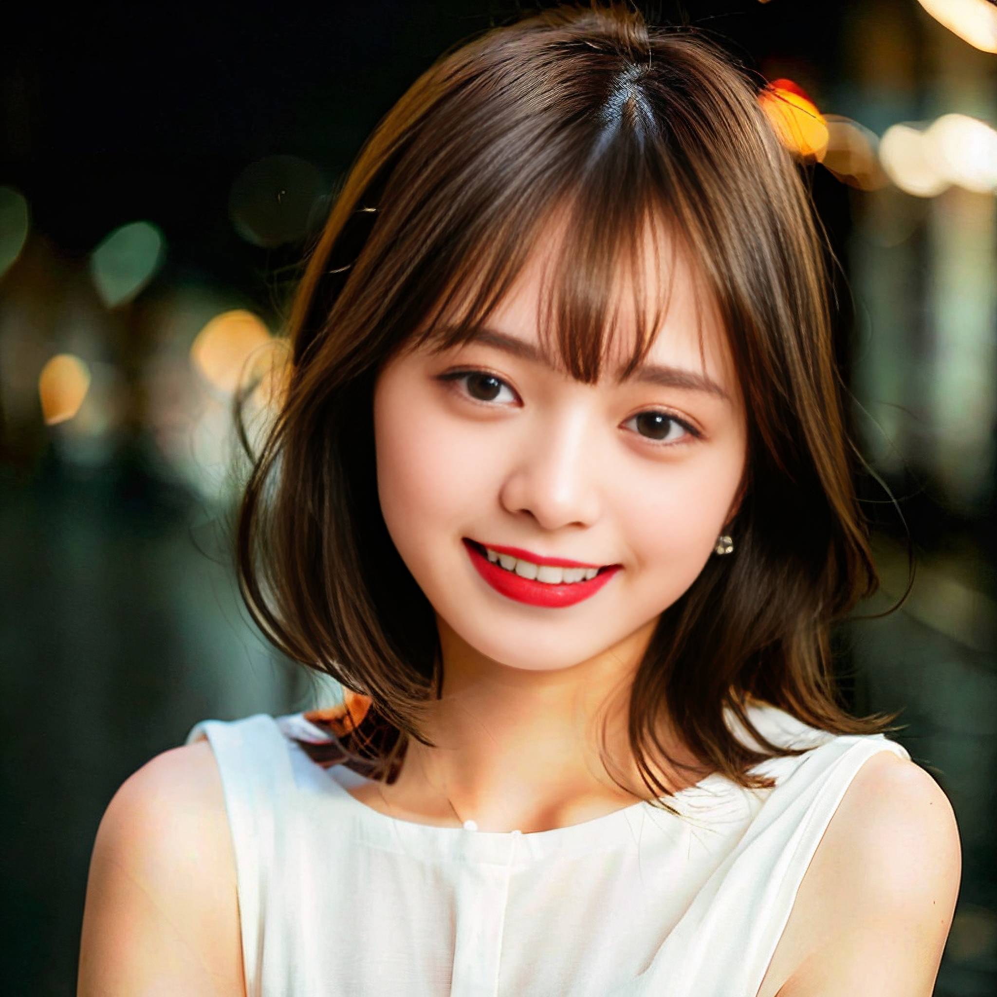 a young woman is smiling and posing for a picture 