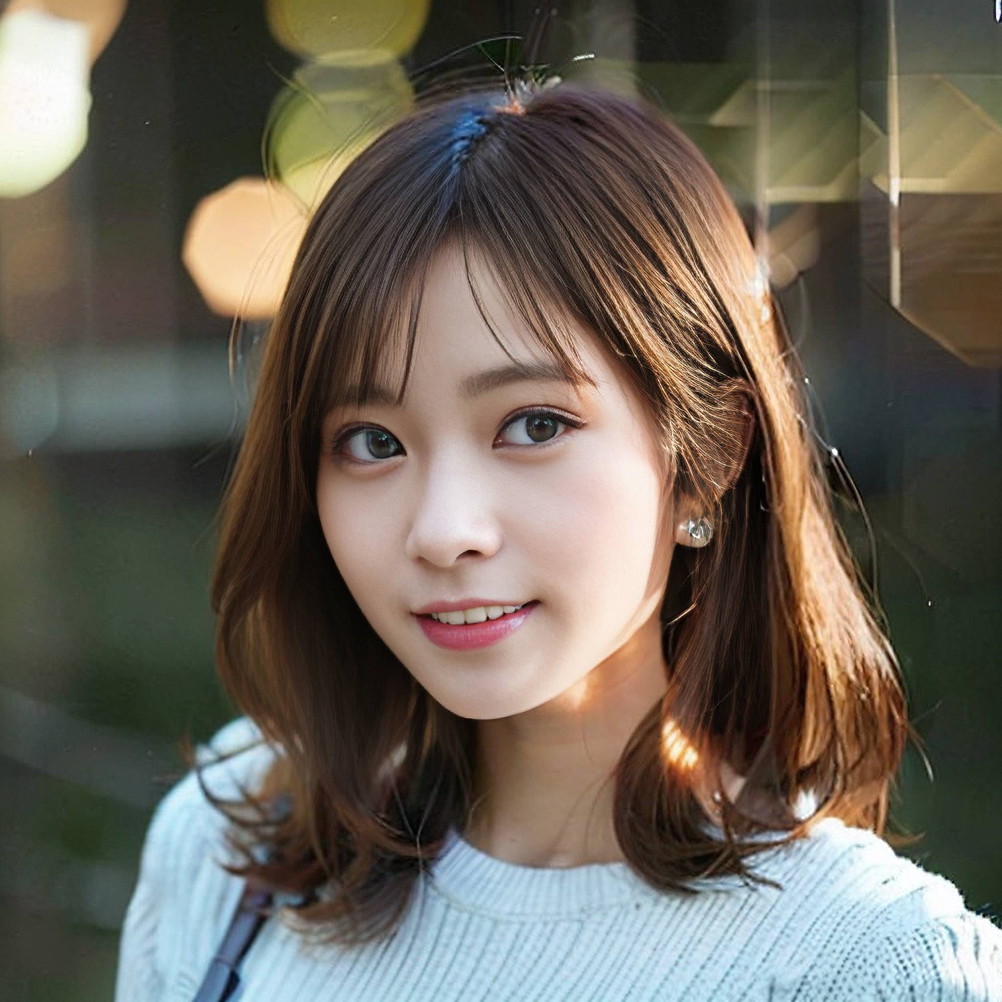 a young woman is smiling while holding a pink flower 