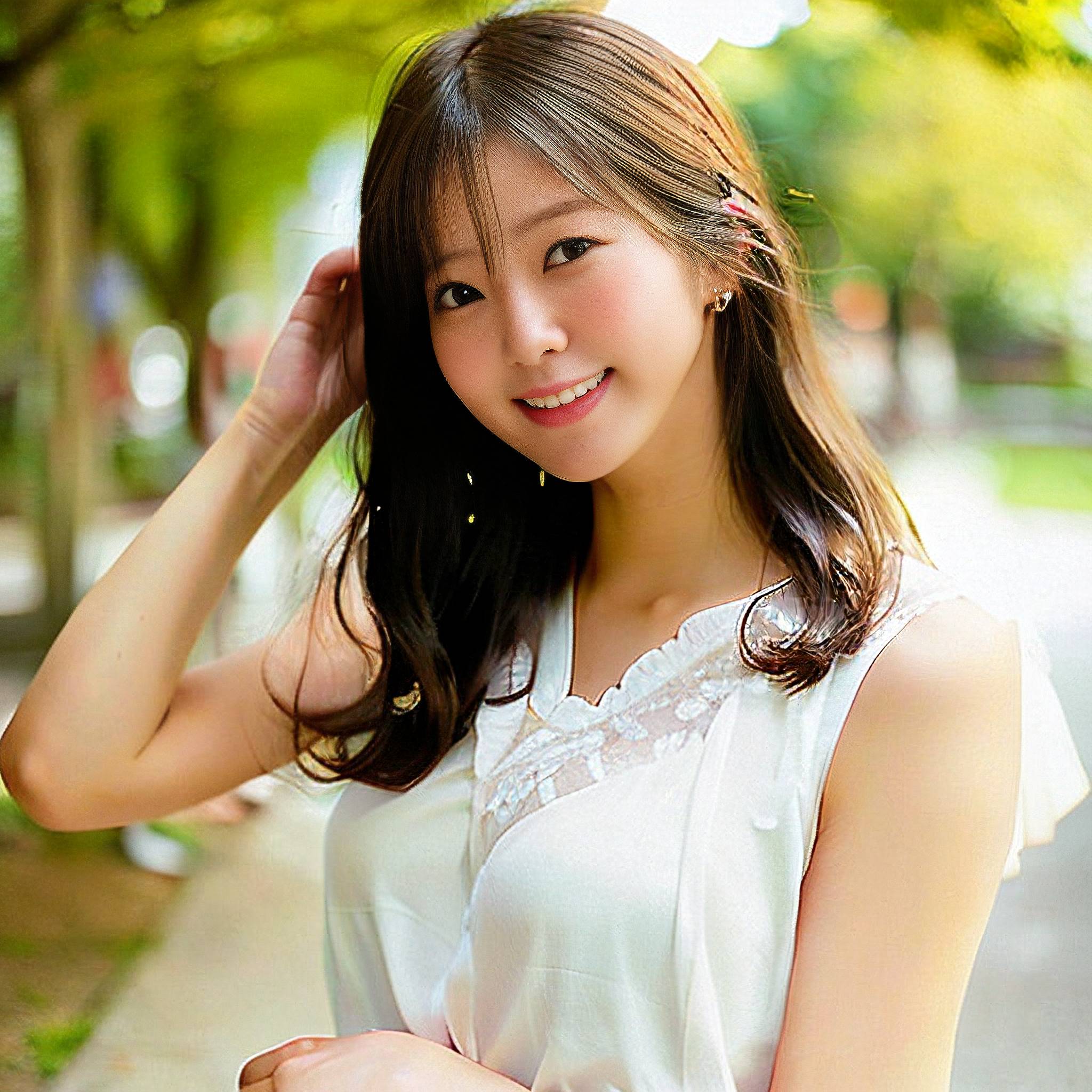 a young woman is posing for a picture 