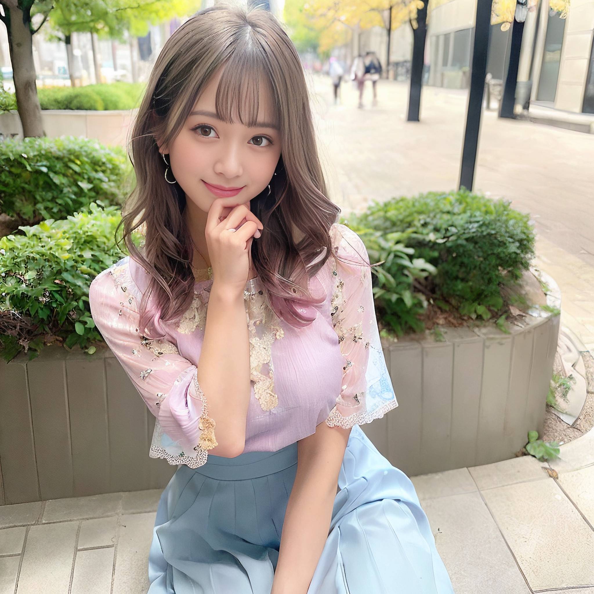 a young woman is posing for a picture 