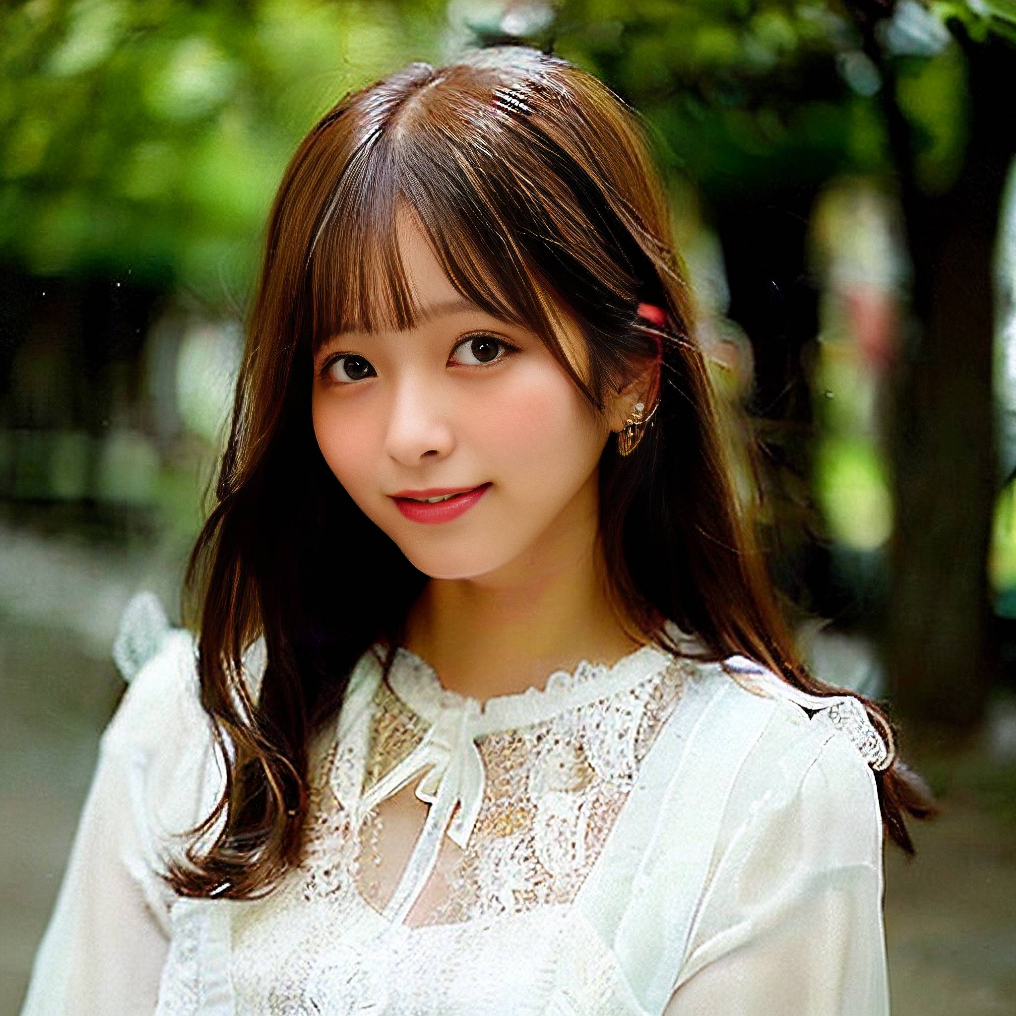 a young girl in a white dress posing for a picture 