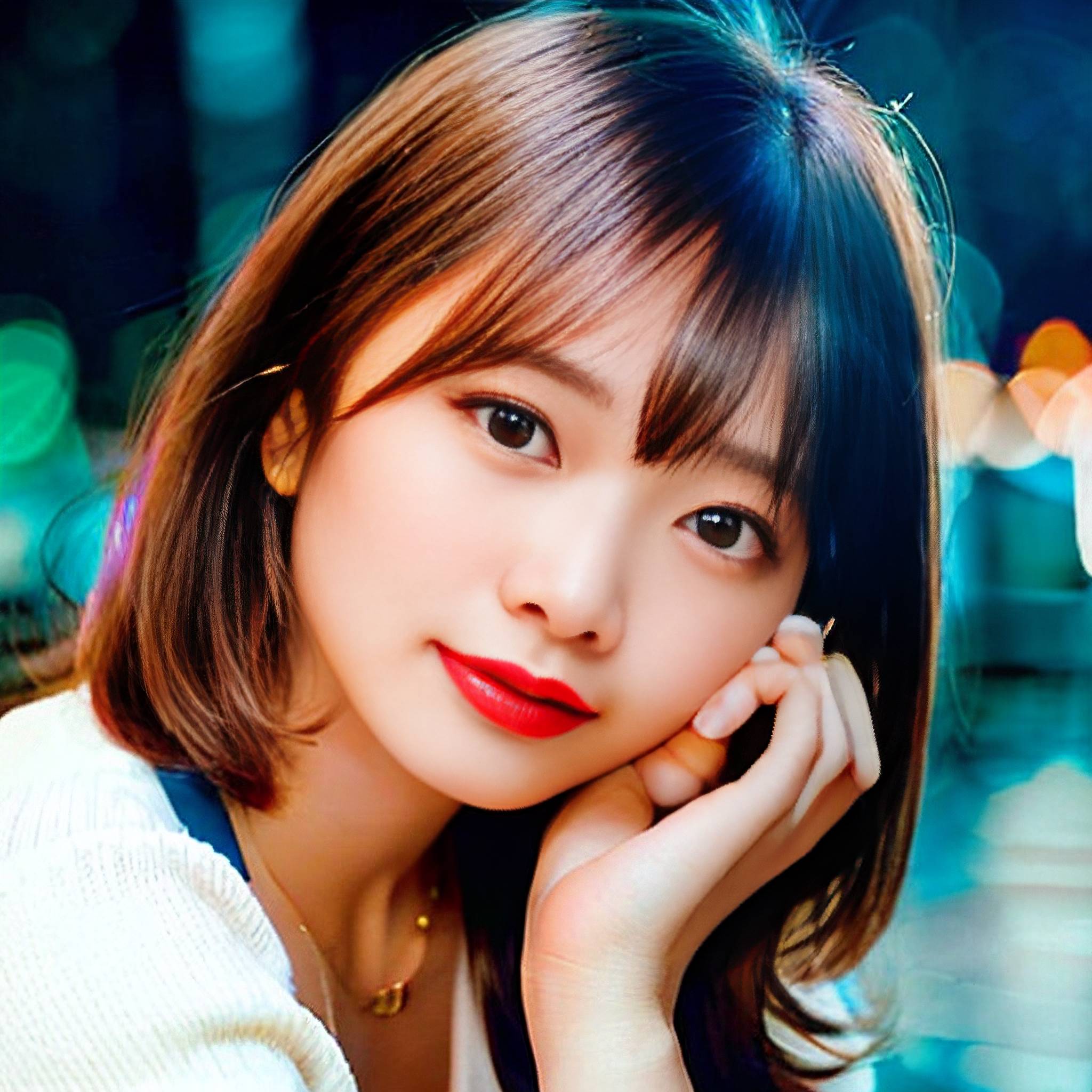 a woman is smiling while talking on her cell phone 