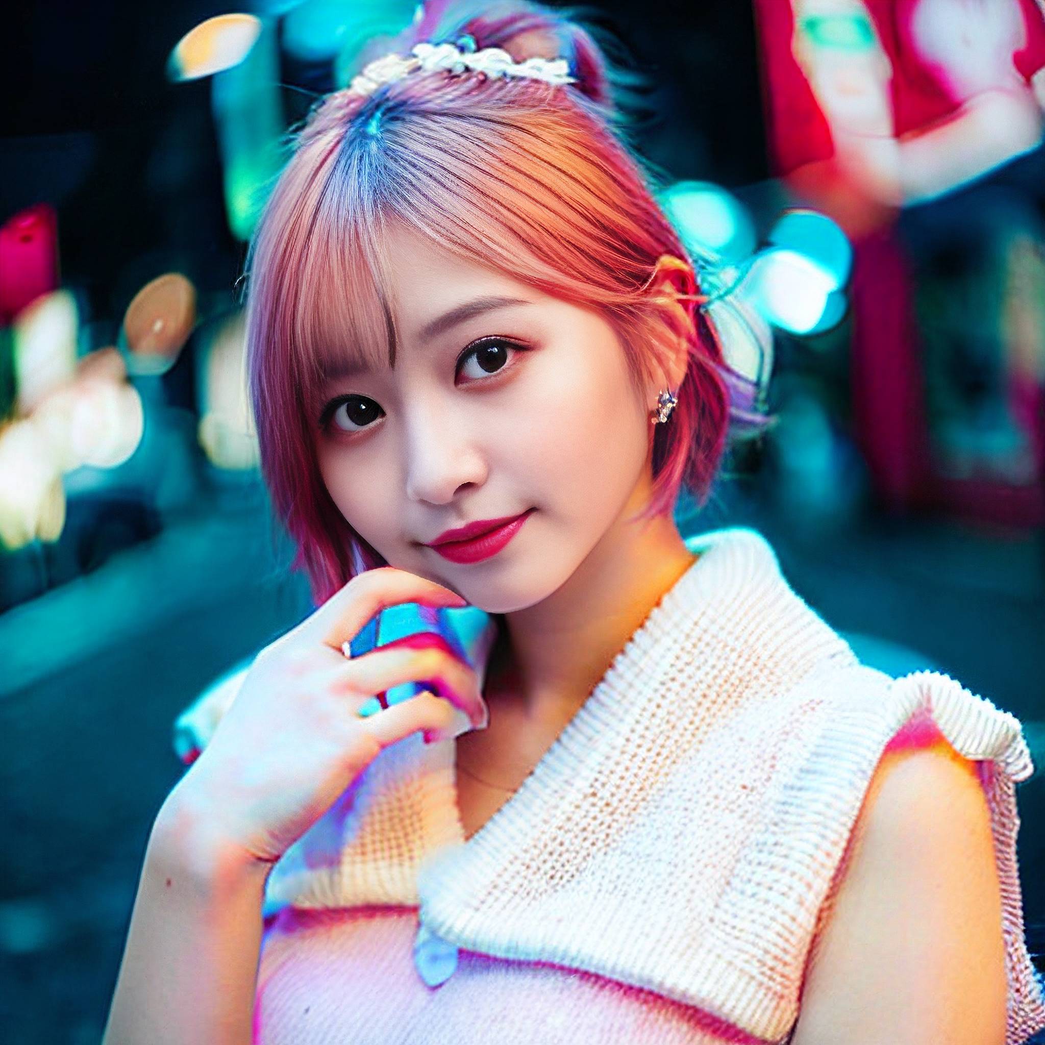 a beautiful young woman holding a smart phone in her hand 