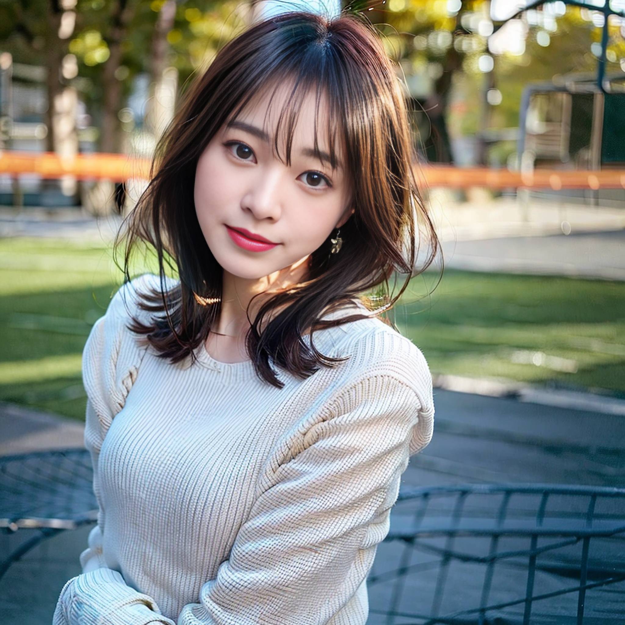 a woman is smiling while posing for a picture 