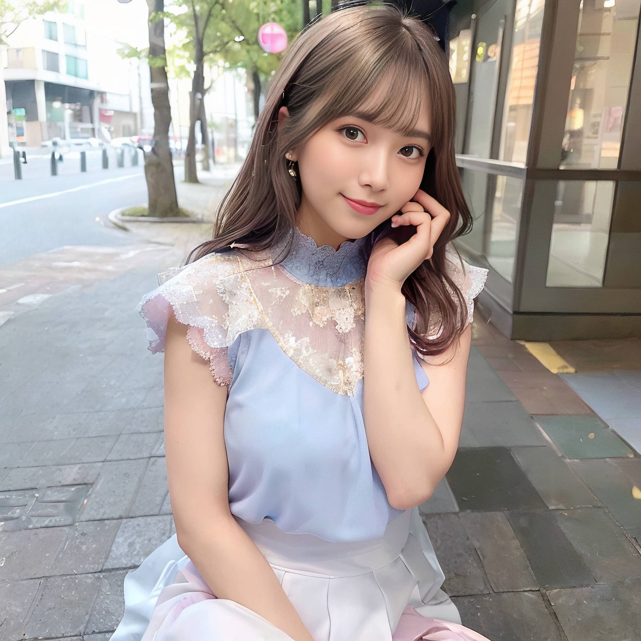 a young woman is talking on a cell phone 