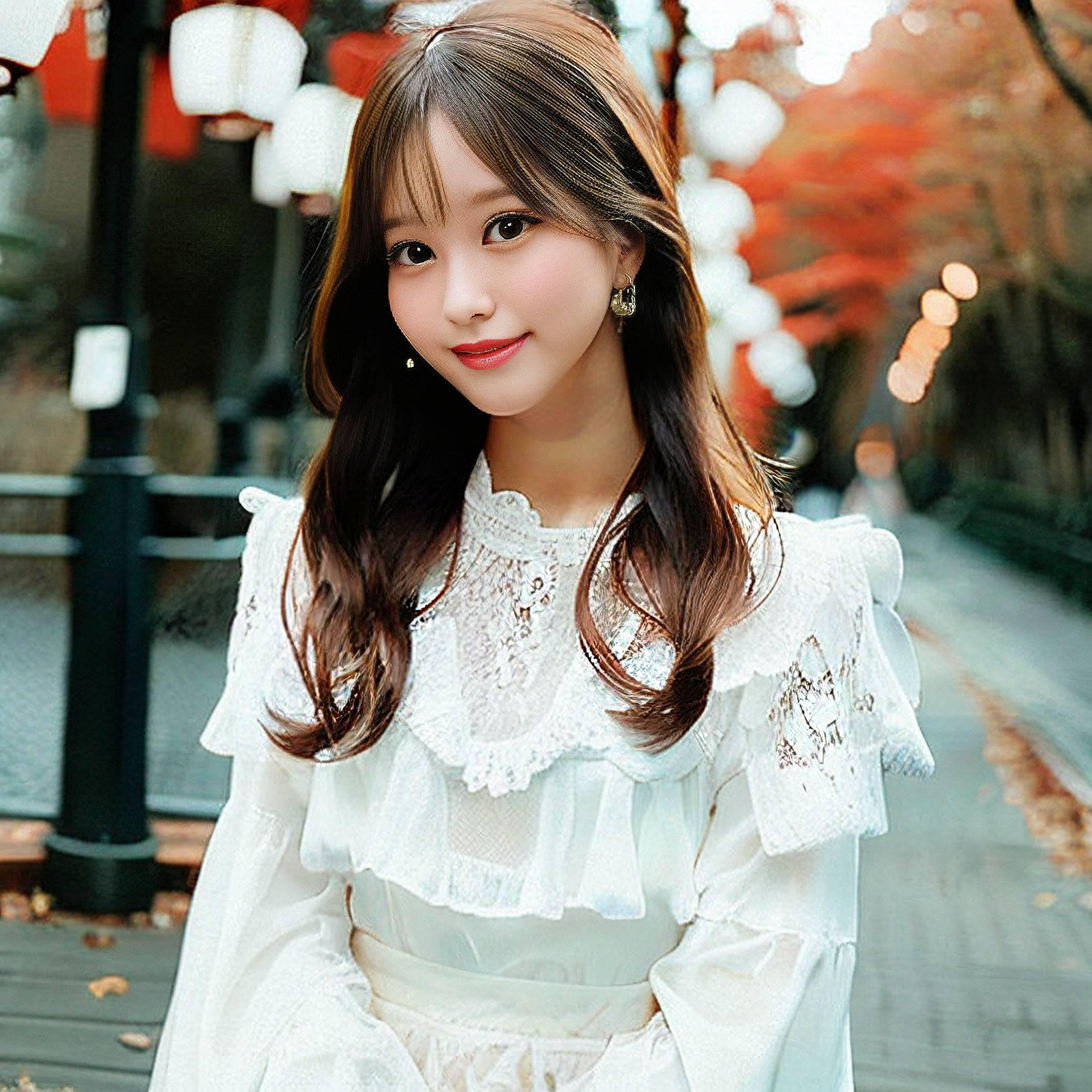 a woman in a white dress is posing for a picture 