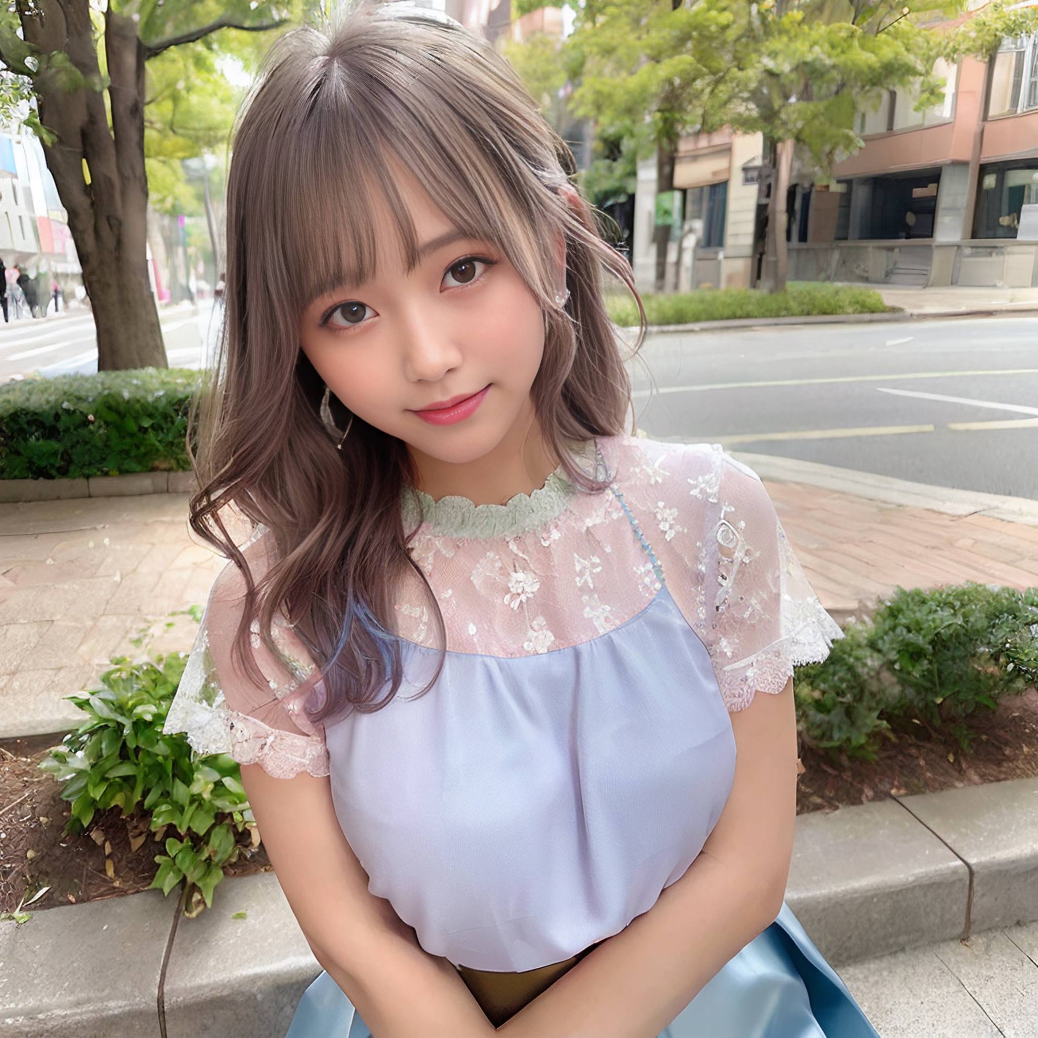 a young girl is posing for a picture 