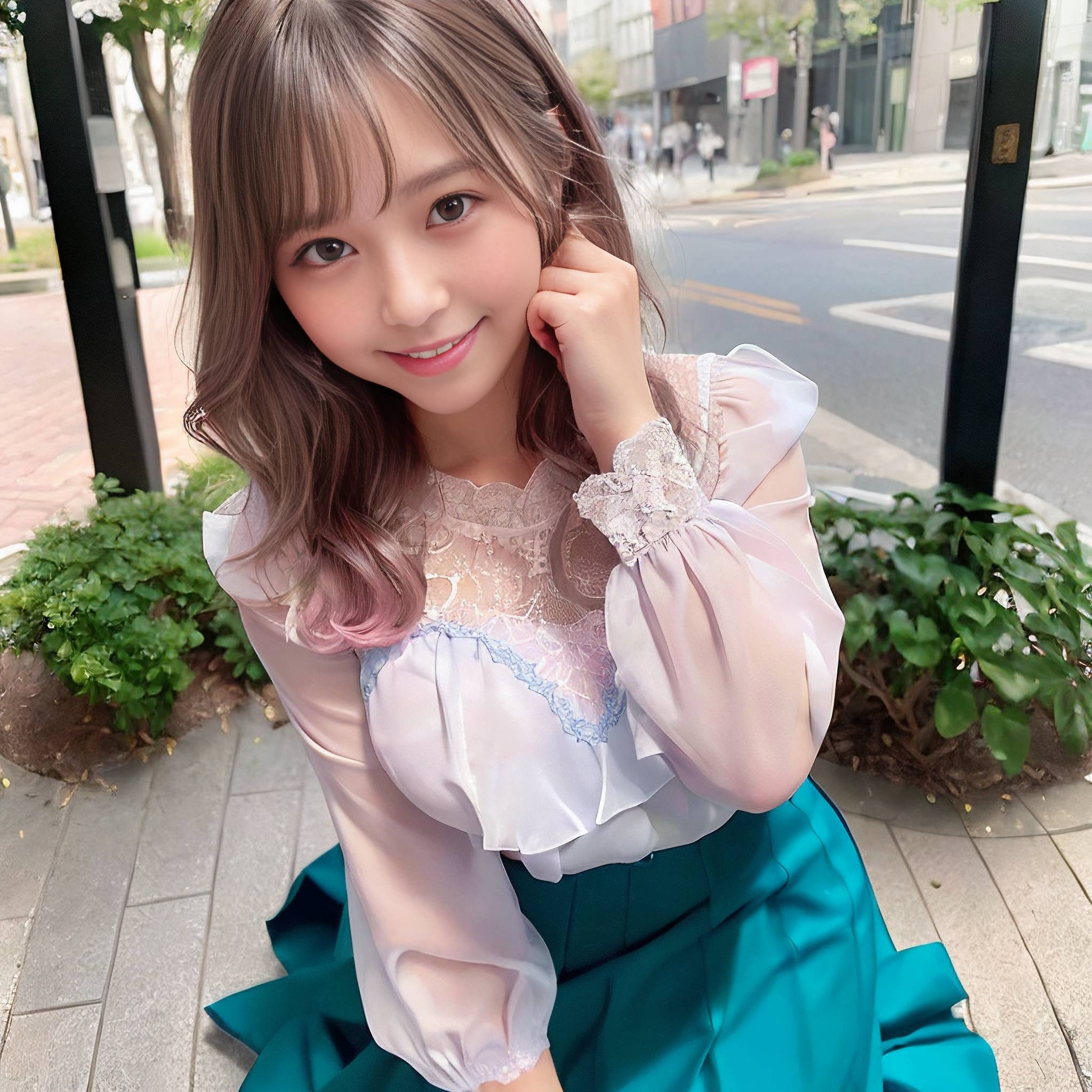 a young girl holding a stuffed animal in her hand 