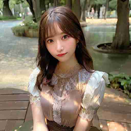 a young girl posing for a picture in front of a tree 
